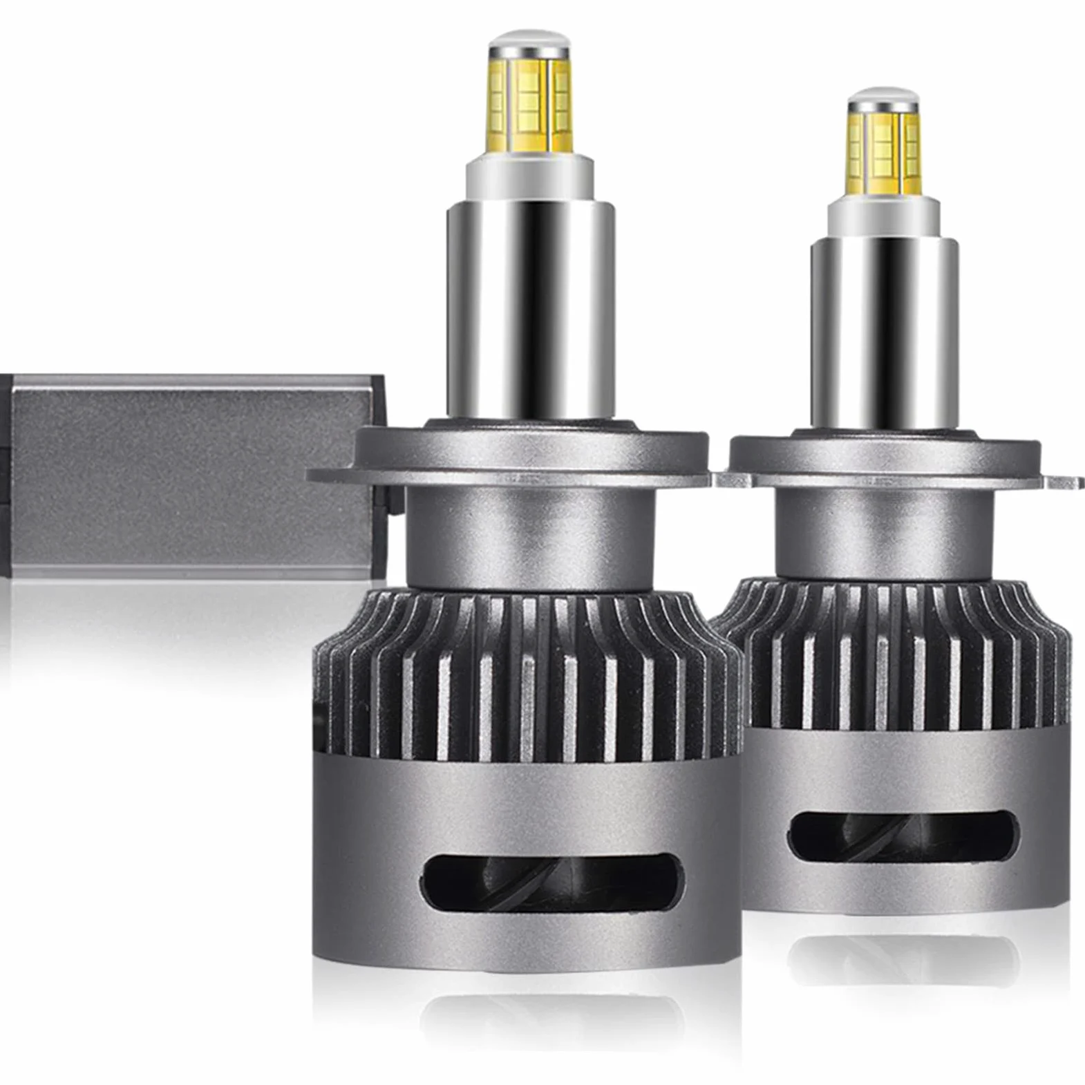 Kit De Conversión De Bombilla De Faro LED De 360 ° De 6 Lados 56W Par De 20000LM, 6000K Bombilla De Luz De Repuesto De Haz Bajo De Haz Blanco,H1