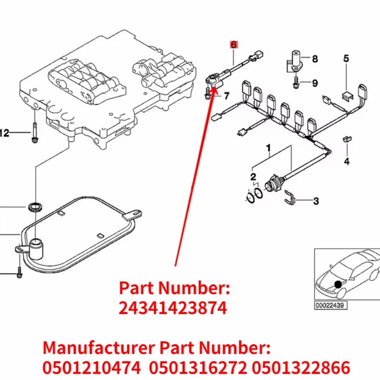 Cable del sensor ABS Compatible Con Accesorios Arnés Cableado Conector Sensor Velocidad Rueda Entrada Salida Automática 0501322866 24341423874 0501210474