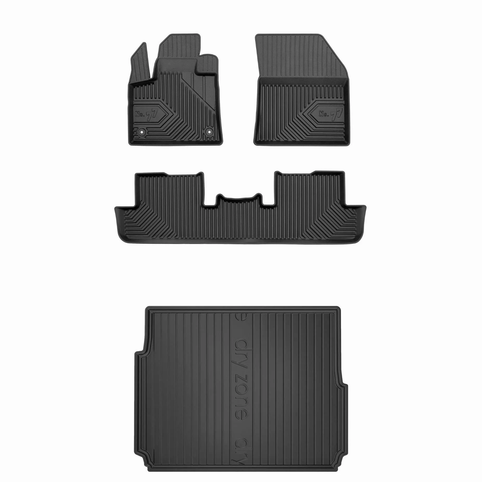 FROGUM Un Juego de Alfombrillas de Goma para Coche y cubeta Maletero exclusivas Alfombras para Peugeot 3008 II Desde 2016 | Borde Alto | para Todo el año | Al tamaño