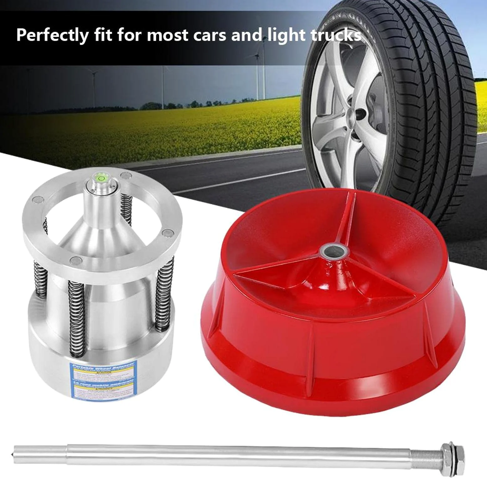 Equilibrador de Rueda portátil, bujes portátiles para camión de automóvil Equilibrador de Llantas de Rueda Nivel de Burbuja Llanta de Servicio Pesado para automóvil Camión Ligero Reparación