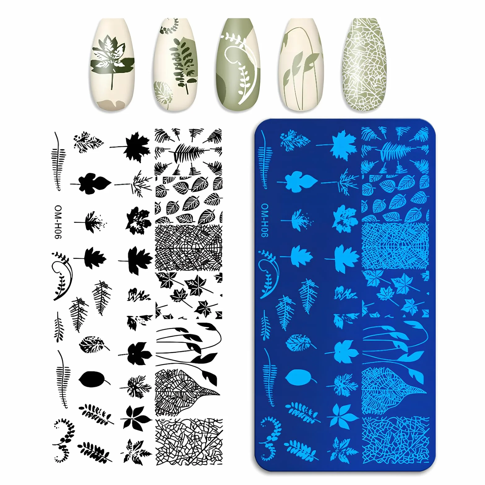 Kit de Estampación para Uñas 7 Piezas Nail Art Stamping Plates Estampador y Raspador