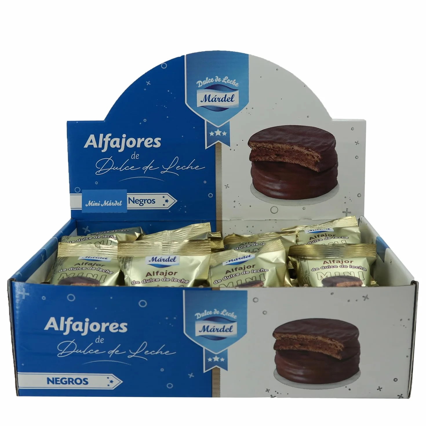 Alfajores Mardel Caja 36 Mini Alfajores Dulce de Leche 22 g Chocolate Negro Universabor Delicias Argentinas