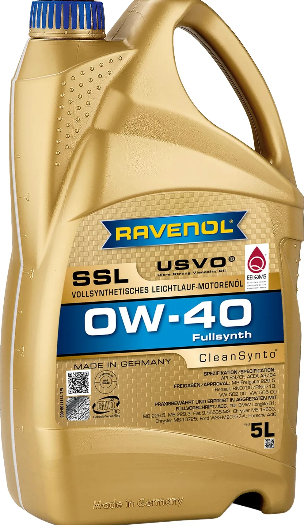 RAVENOL - Aceite de motor sintético SSL SAE 0W-40 / 0W40