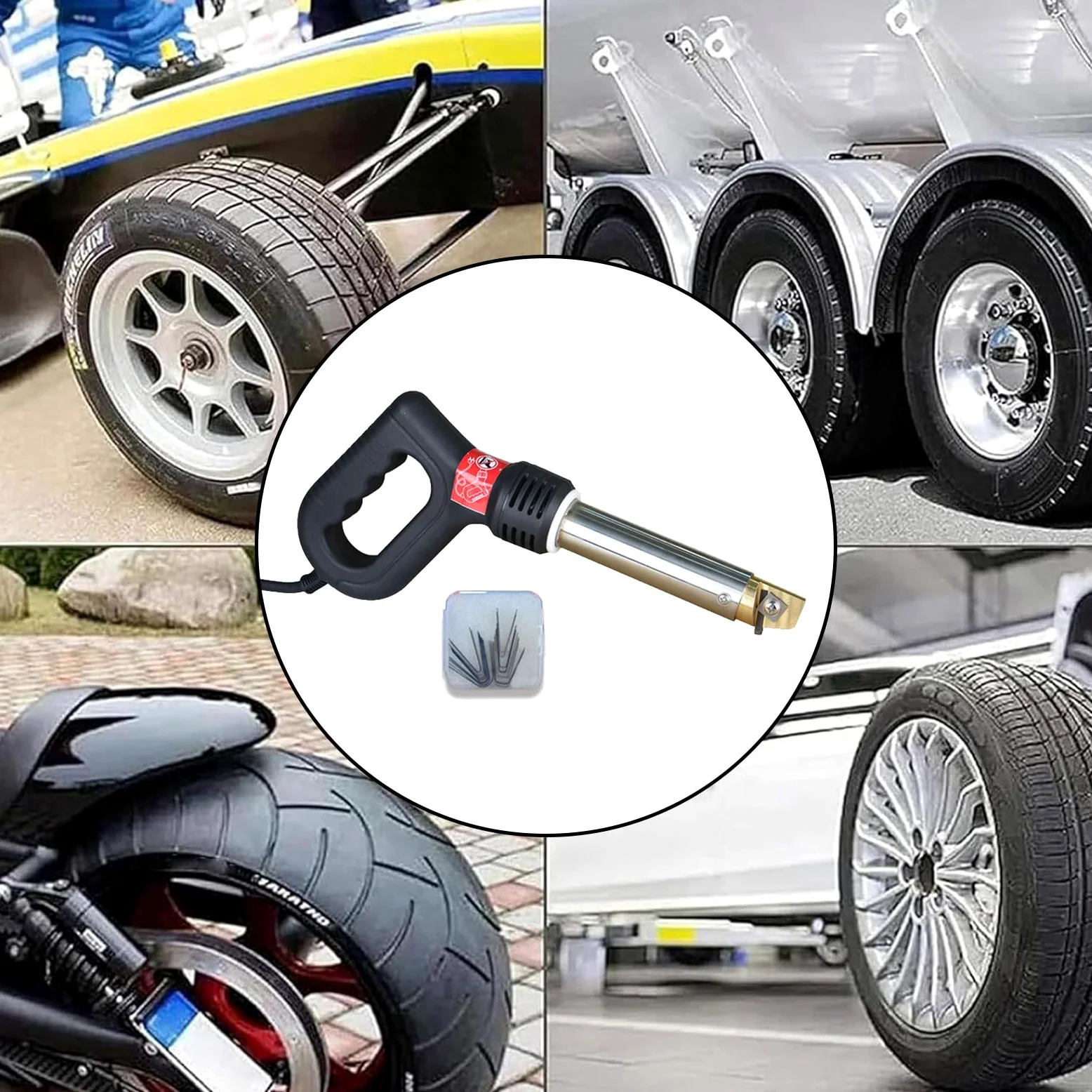 Máquina eléctrica para ranurar neumáticos de Motocicleta, ranuradora portátil de 300 W con 10 Cuchillas para neumáticos de Camiones y Furgonetas, Herramienta portátil