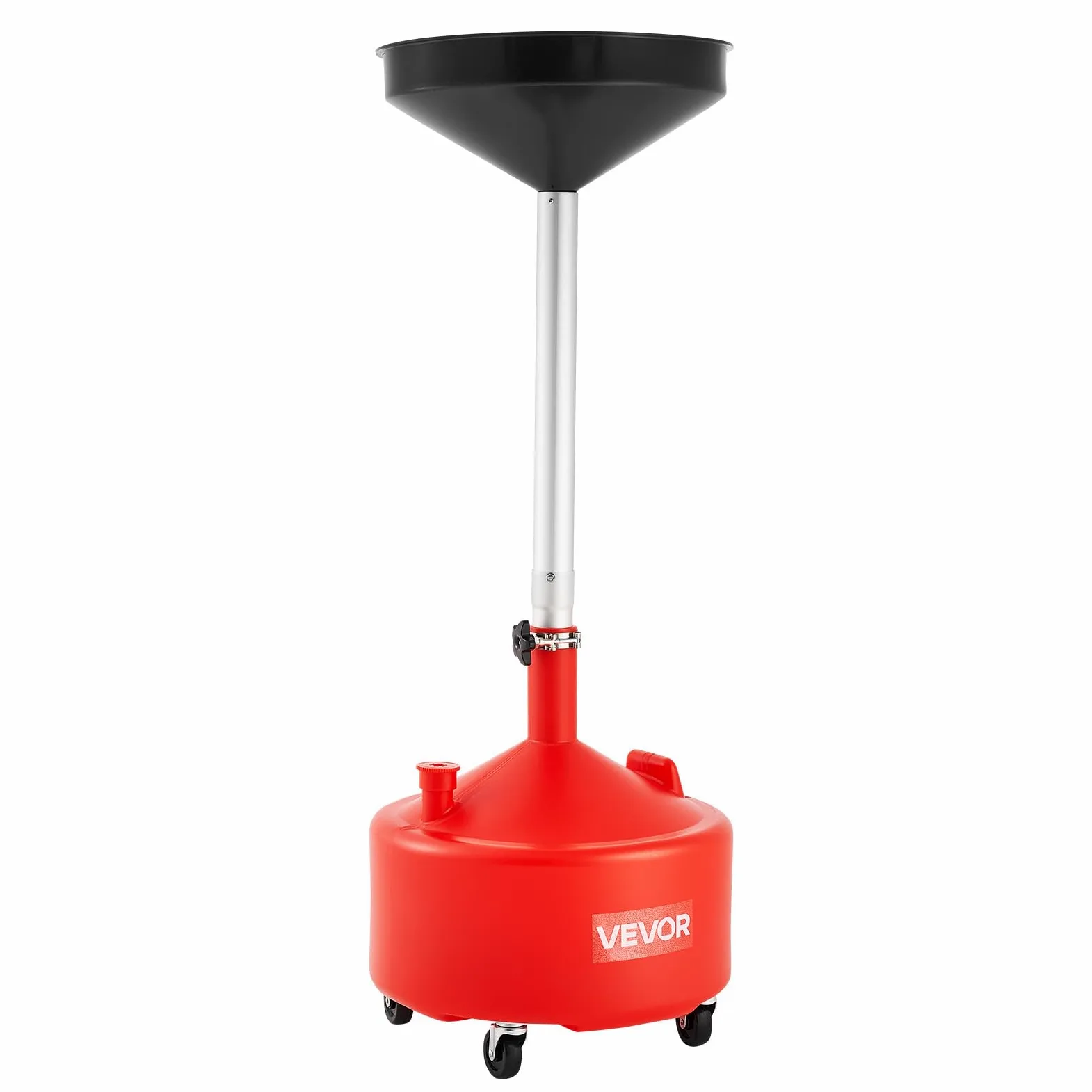 VEVOR Tanque de Drenaje de Aceite Usado 30 L, Drenaje Portátil de Plástico con Embudo Ajustable y Ruedas, Rojo