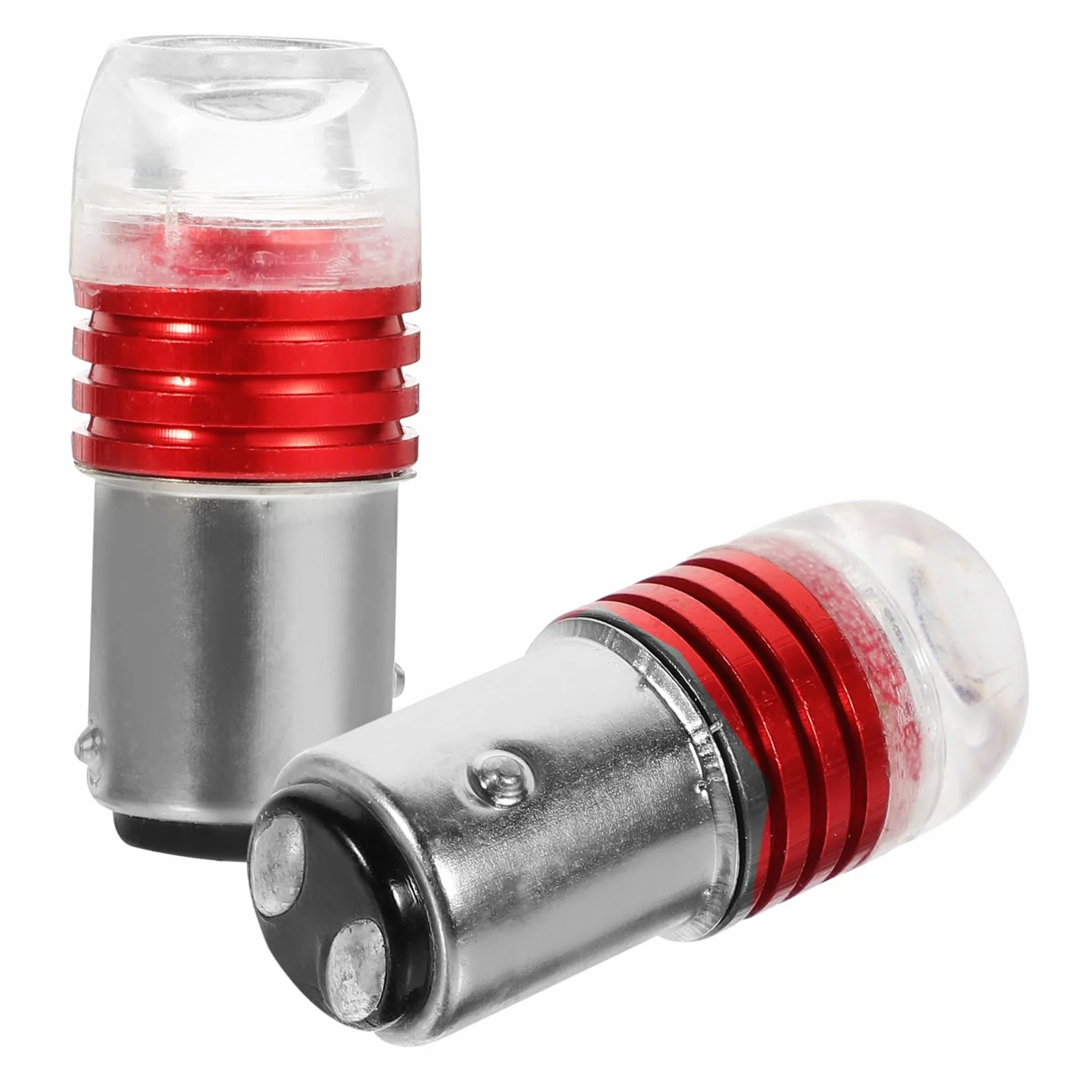Garneck LED de Aluminio Bombillas para Moto Motocicleta Traseras 2 12v Eléctrica Instalación de 3w Rojo Fácil Aleación y Vidrio Pack para Accesorios
