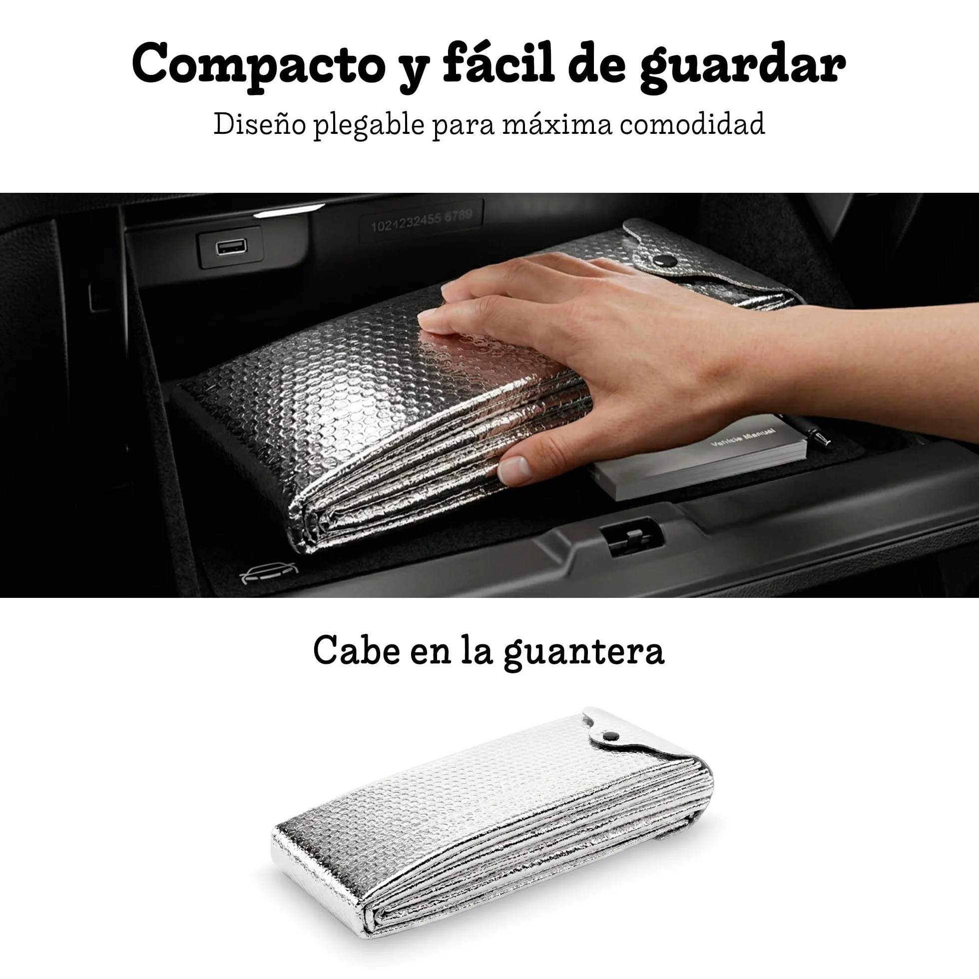 Parasol Coche Delantero Plegable Universal 140x80 cm Protector Solar Parabrisas Protección UV