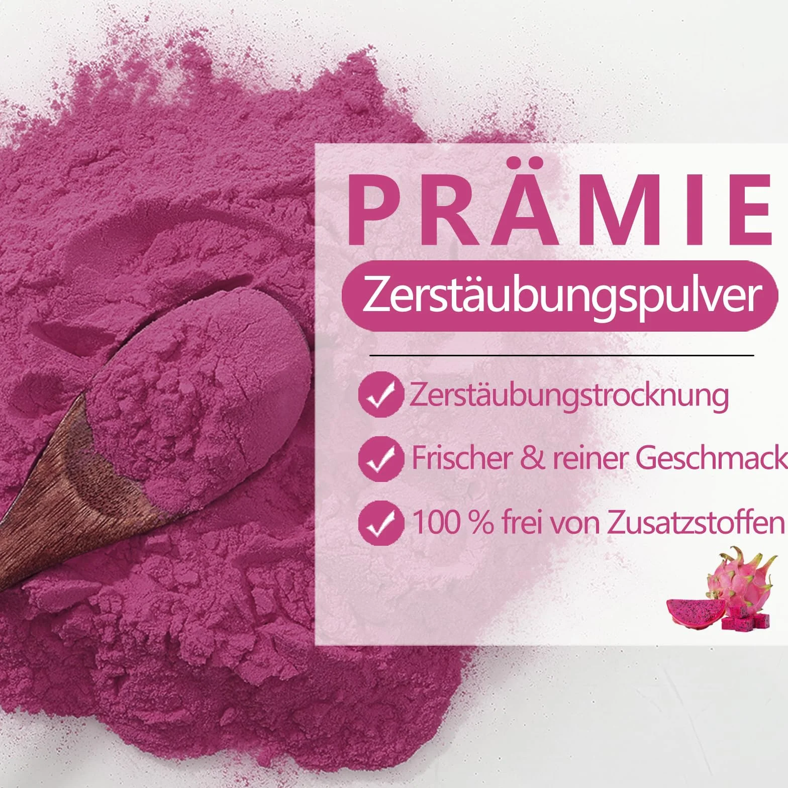 ULTHMOK Polvo Premium de Jugo de Pitaya 450g – Polvo de Pitaya de Secado por Atomización, Sin Azúcar Añadido