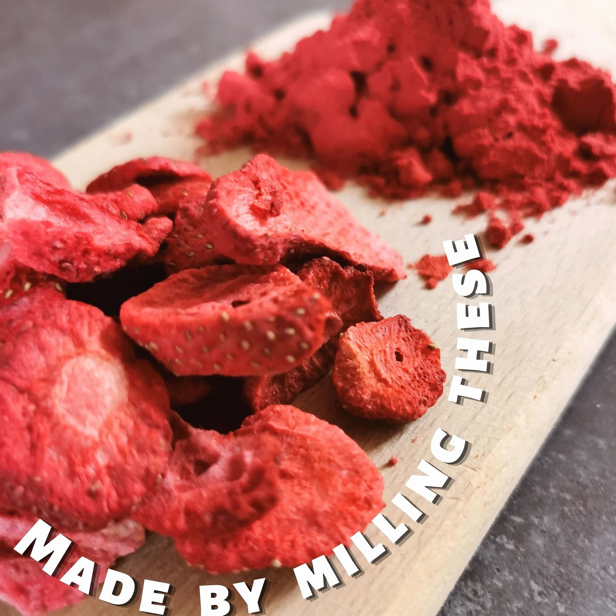 Polvo de Fresa Liofilizada Pura 12:1 Concentrado Freeze Dried Strawberry Fruit Powder 100% Hecho de Fresas Frescas