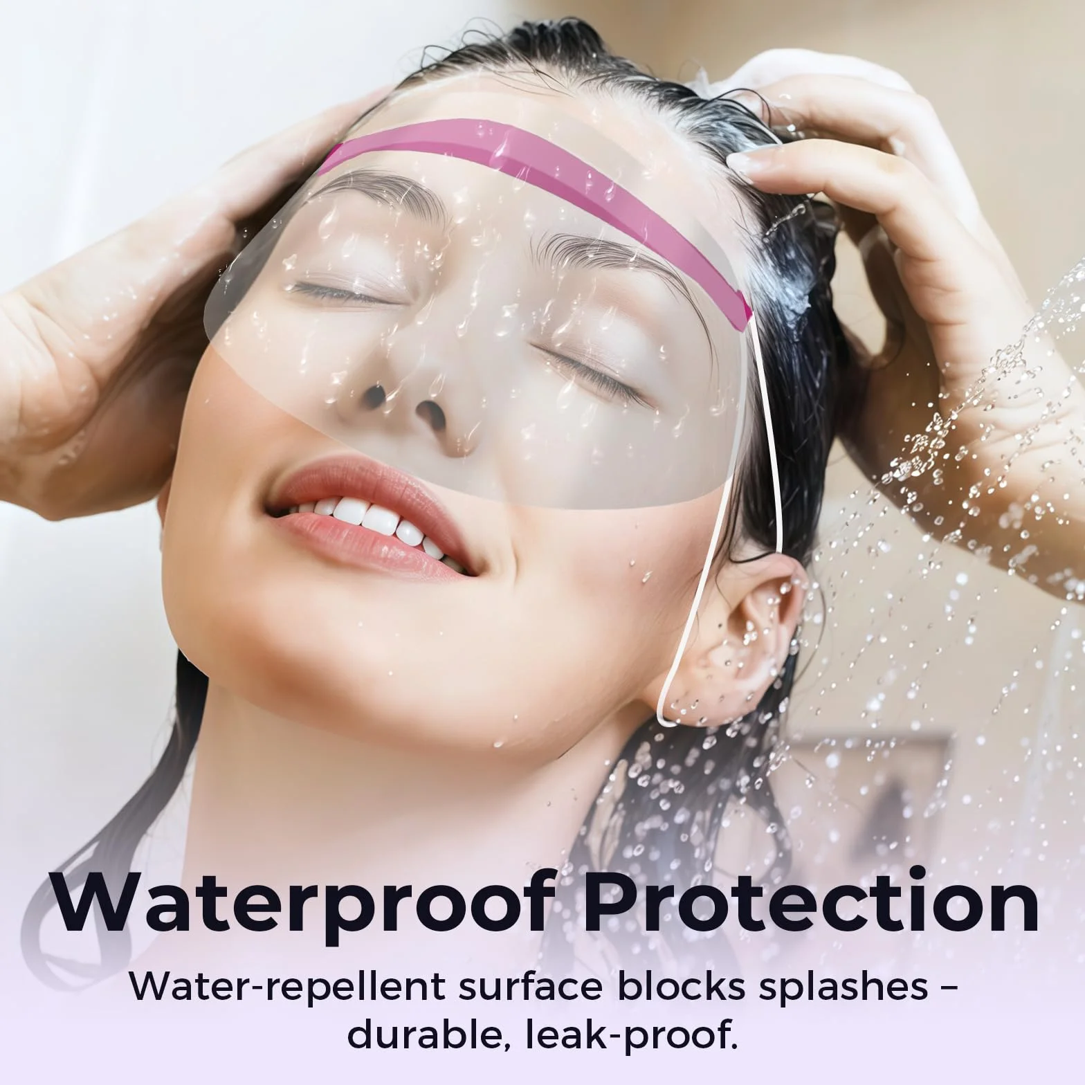 50 protectores faciales desechables con tira adhesiva, recortadora de flequillo transparente, protector de frente para el cabello, tinte para el cabello, suministros de peluquería