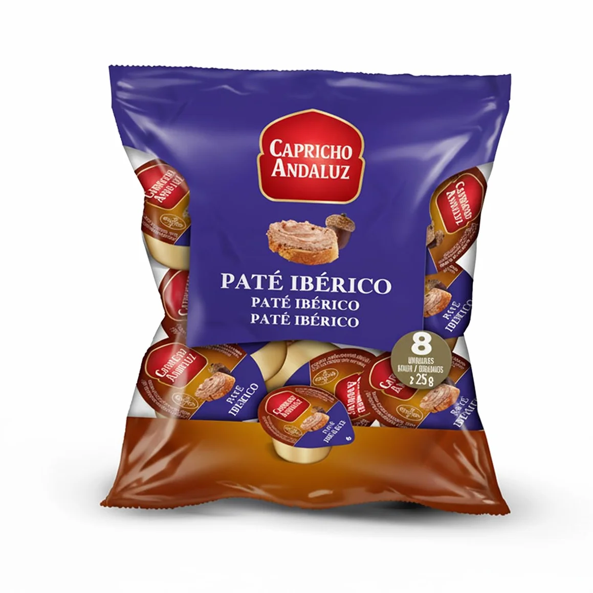 Capricho Andaluz Bolsa Paté Ibérico 8 Unidades 25 gr Monodosis Untable