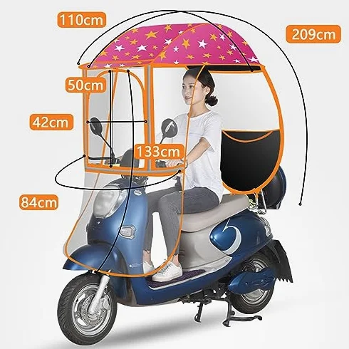 Funda impermeable para scooter de movilidad con tiras reflectantes y bolsillos de almacenamiento para protección contra todo tipo de clima
