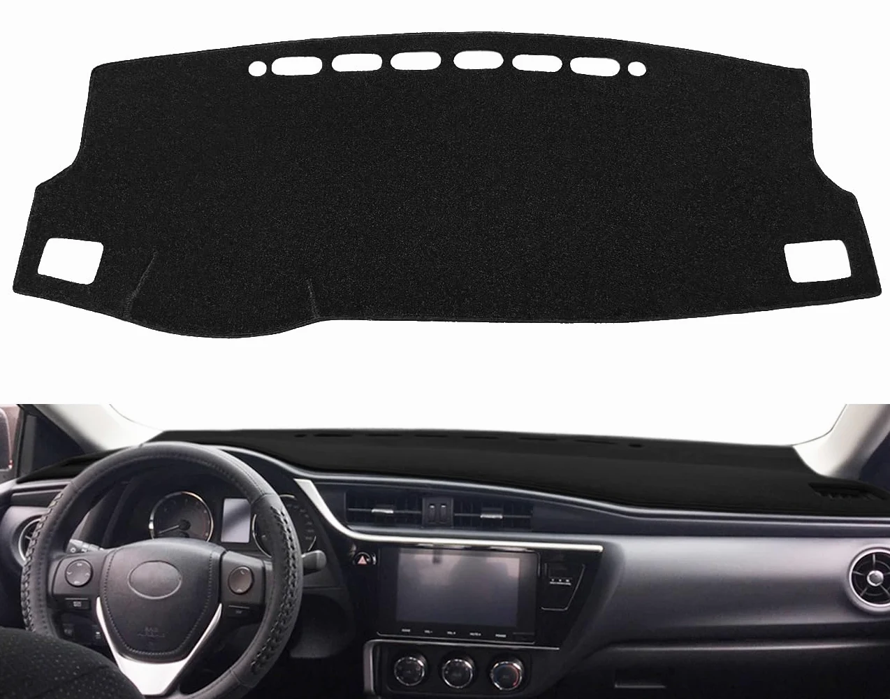 Alfombrilla de tablero de ajuste personalizado para Toyota Corolla 2014-2019, protector de alfombra (14-19 negro) F92