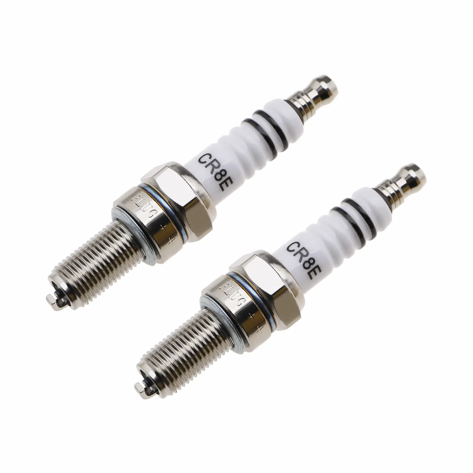 2 bujías CR8E/CR9E para motocicleta, bujía de repuesto, rosca de 0.394 in, eficiencia de combustible mejorada para RG94C (entrega aleatoria CR8E/CR9E)