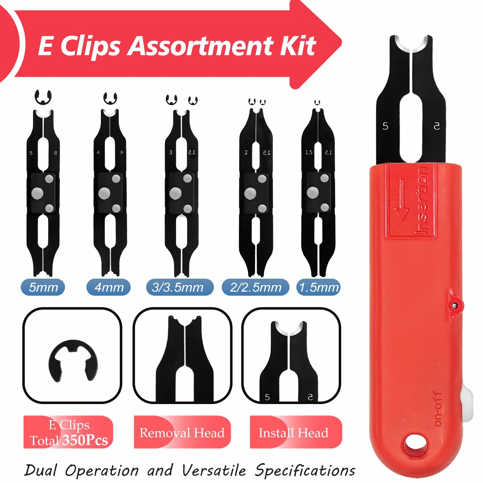 Kit surtido de clips E con extracción