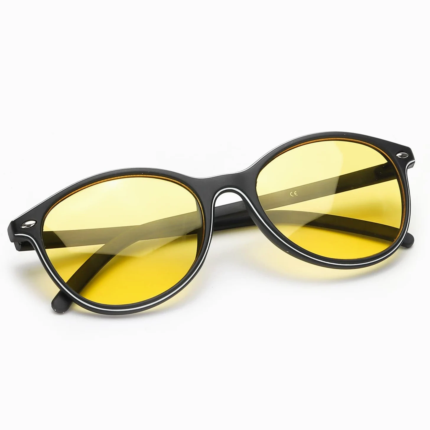 LVIOE Gafas de conducción nocturna amarillas para mujeres/hombres antideslumbrantes polarizadas conducción nocturna, Black