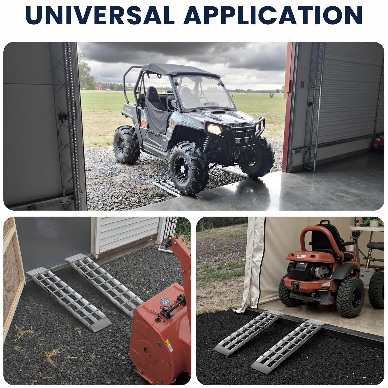 2 rampas de carga de aluminio – 680 kg máx. – Rampa de carga de coche para moto, cortacésped, quad, quitanieves, garaje y cobertizo de dispositivos, 92 x 20 cm | Rampa de carga estable 92 x 20 cm para cortacésped, nieve y coche, ideal para garaje y cobert
