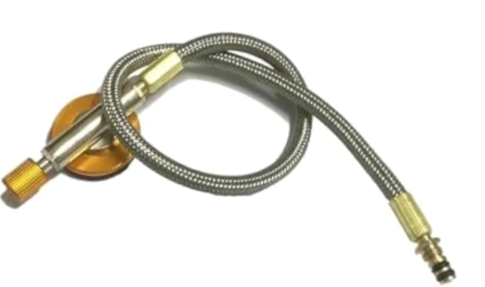 Tubo de conexión de gas Manguera trenzada de acero inoxidable Válvula de estufa 1M Conducto de quemador de camping portátil Fácil instalación, para actividades al aire (100x1 5x1 5cm)
