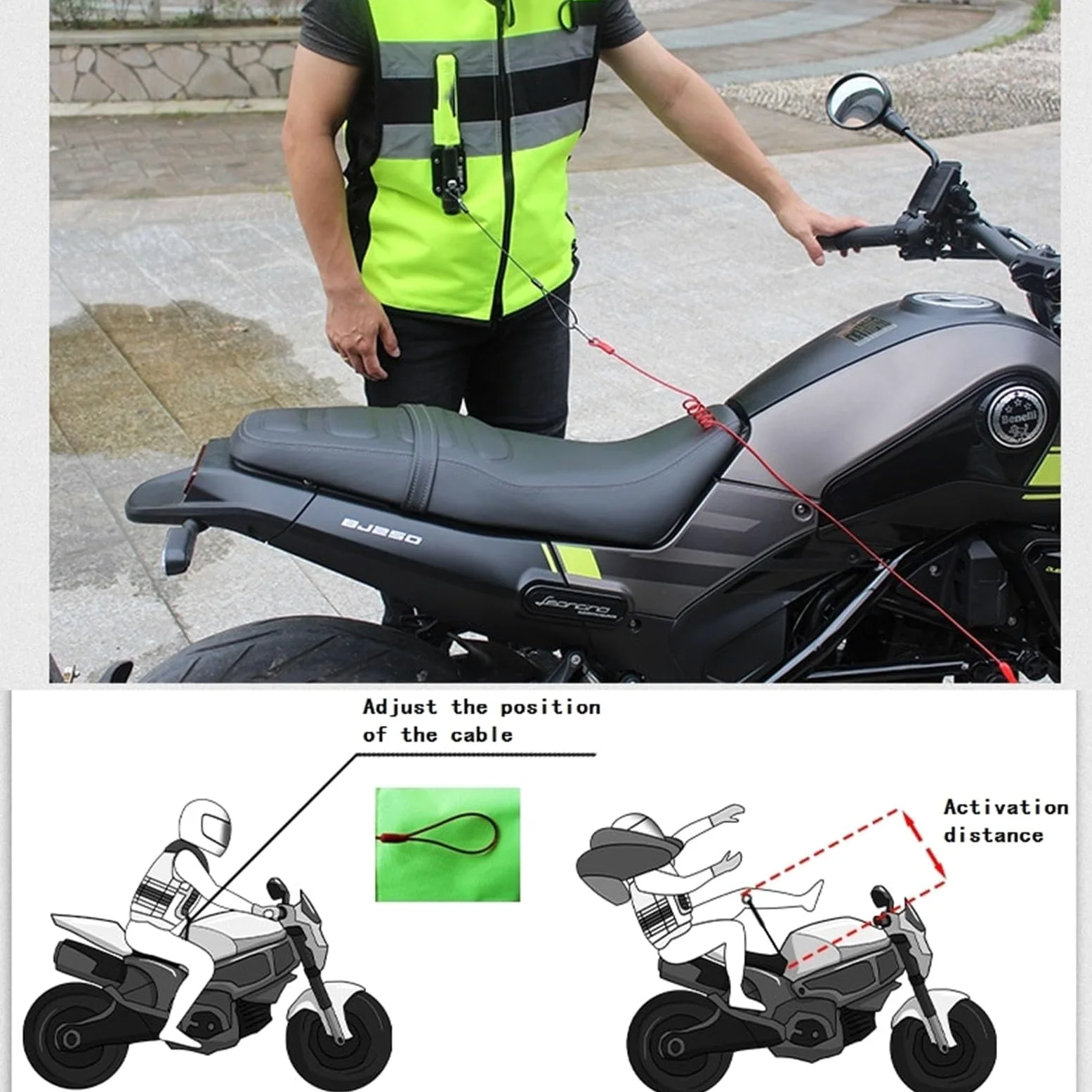 Adecuado for Chalecos De Airbag De Motocicleta for Hombres/mujeres Motocross Air-Bag Chaqueta Con Tira Reflectante(Green,Large)
