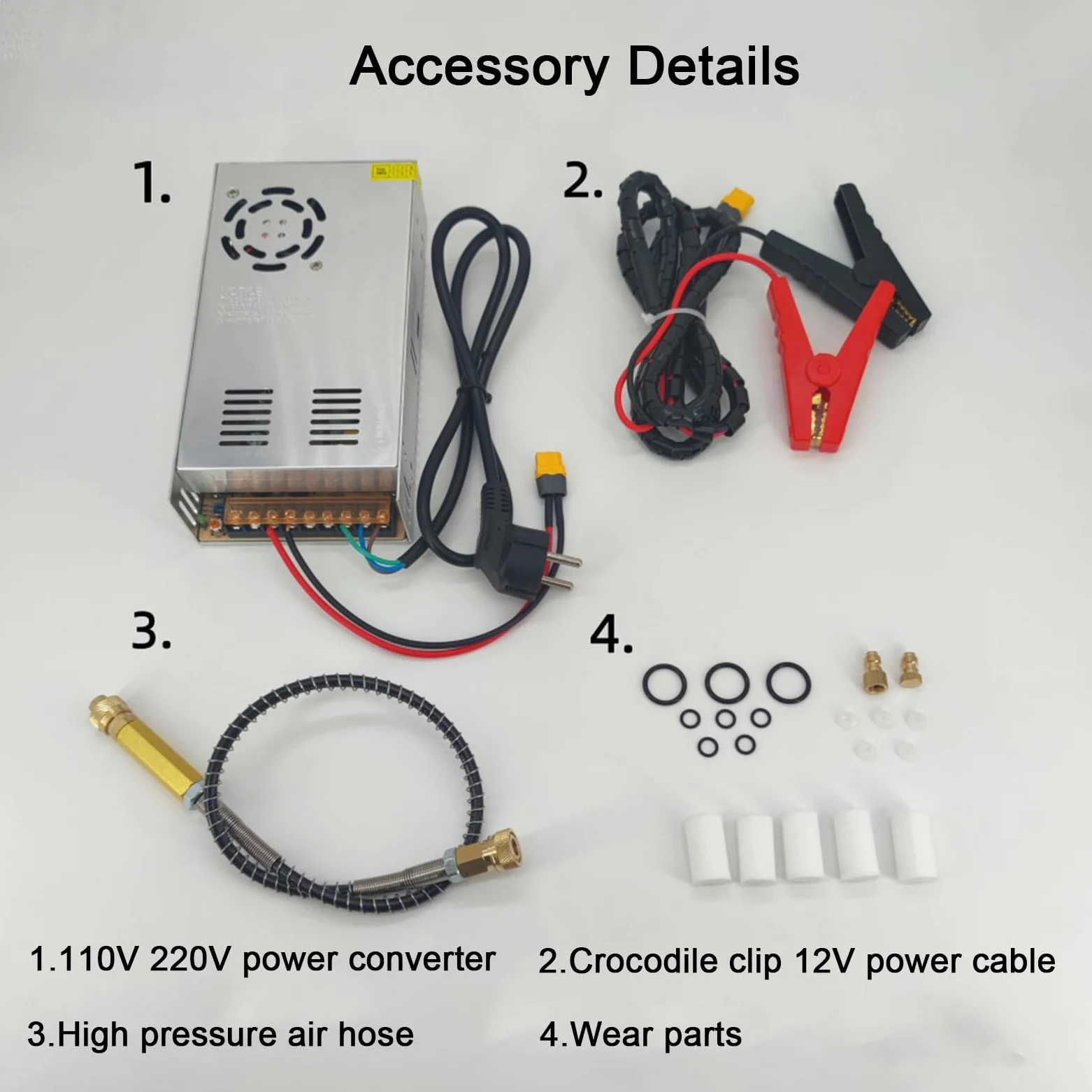 Compresor de aire portátil, arranque de un botón, 4500 psi/30 Mpa, sin aceite/agua, compresor HPA para paintball y tanque de buceo, alimentado por el hogar 220 V CA o coche 12 V CC