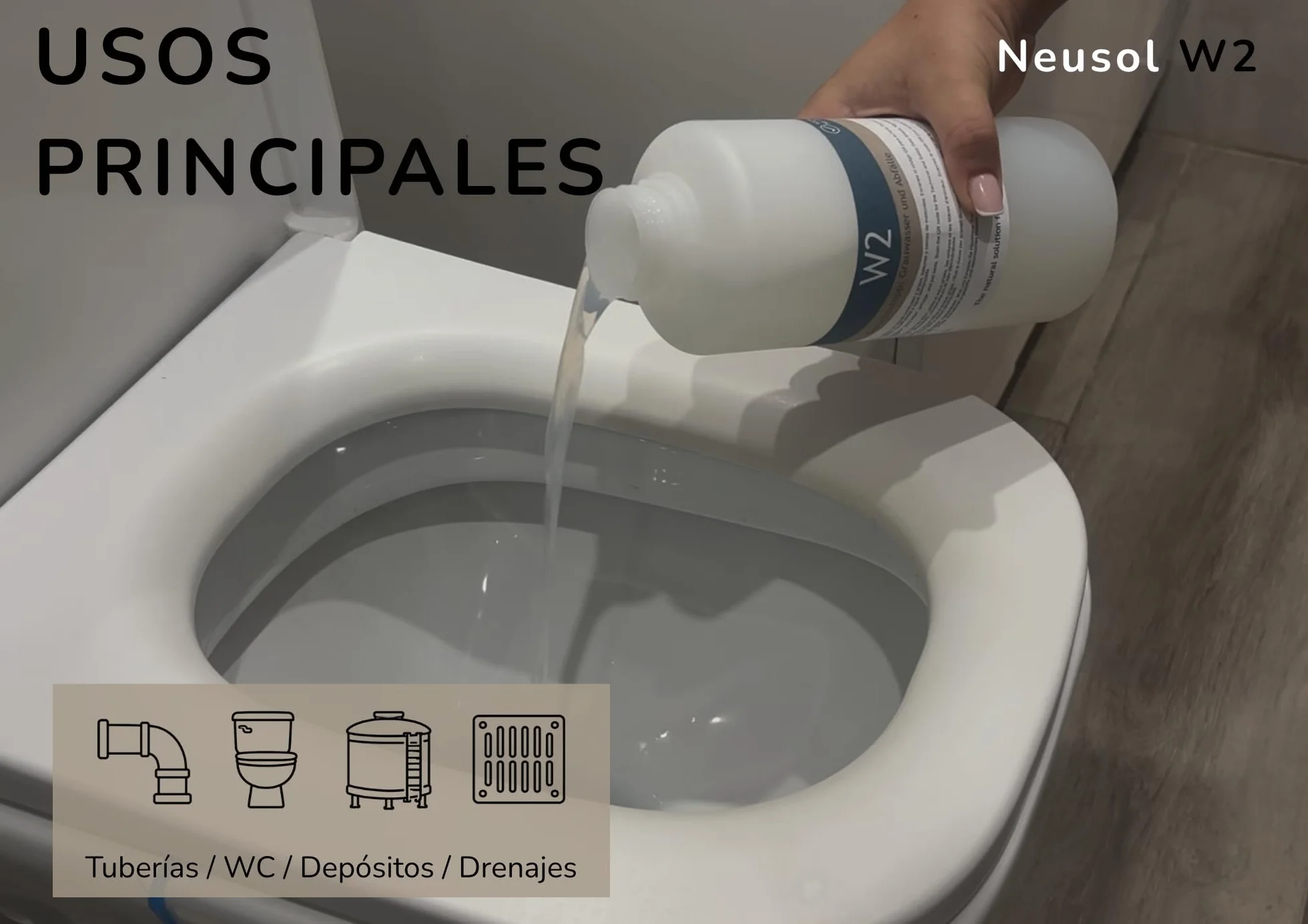 W2 1L Eliminador de olores Tuberías bajantes desagües canalizaciones Fosa séptica Depuradora Autocaravana Aguas negras y grises Antiolor Quita olor y molestias (Actual, 1000, Millilitros)