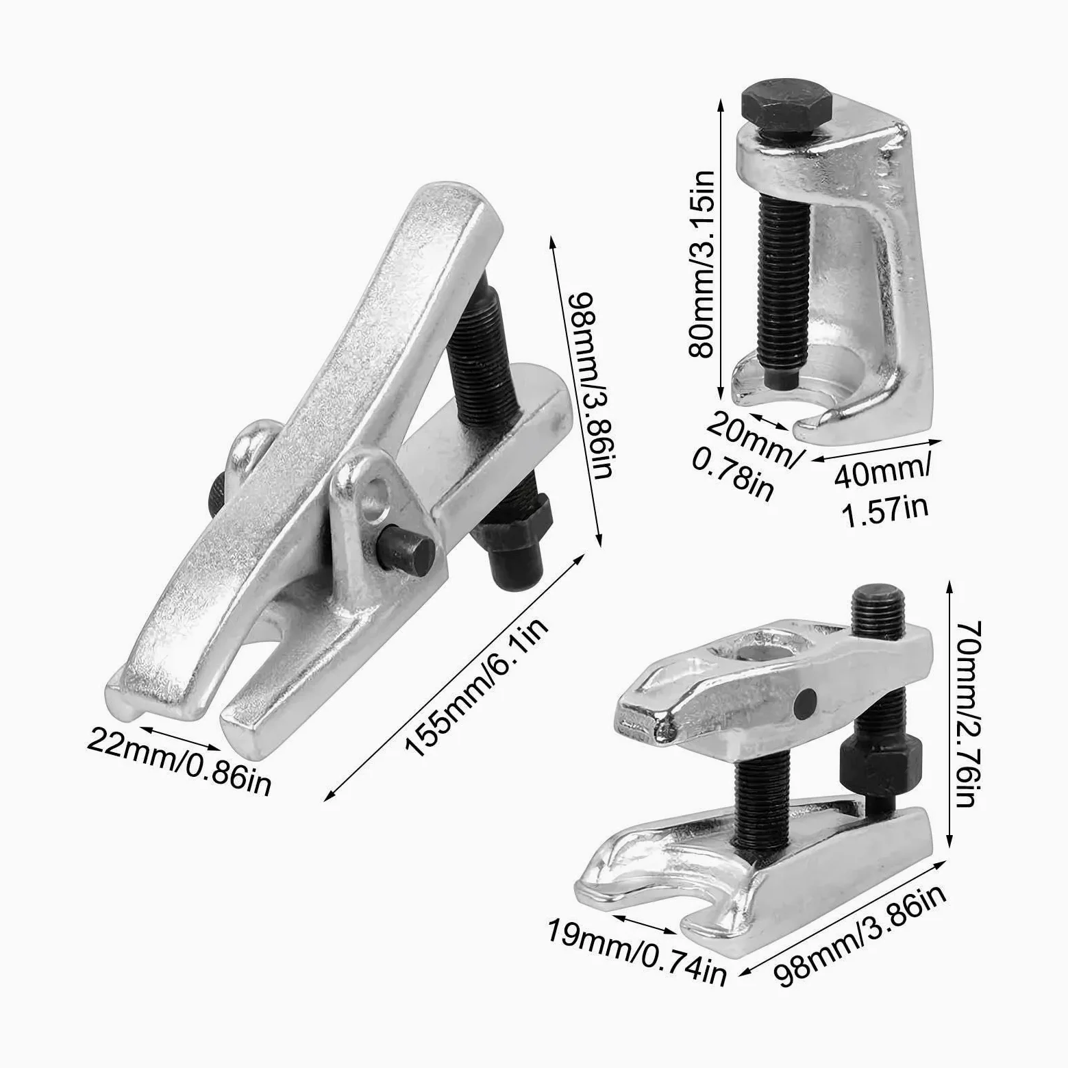 Herramienta para Rótulas Kit 3 Piezas Automoción Trabajo Pesado | Separador Rótulas y Extractor Terminales Dirección para reparación y cambio en garaje y