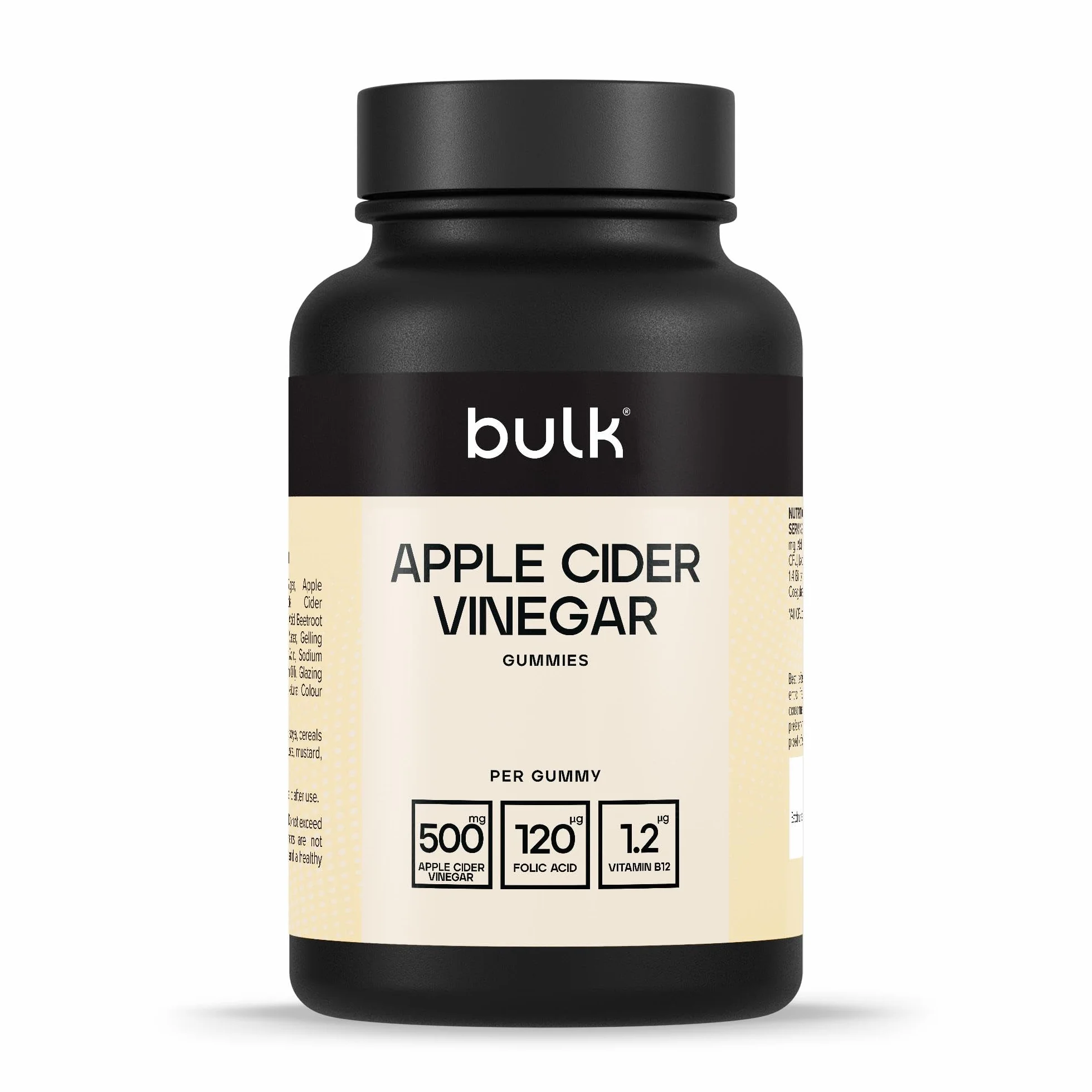 Gominolas de vinagre de sidra de manzana con la madre, Vitamina B12 y Ácido fólico, 60 Gummies
