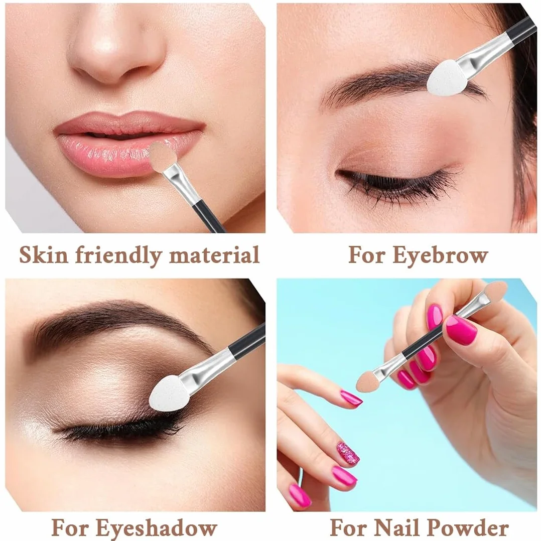 Aplicador de Maquillaje Doble Punta, Sombra para Ojos, Mini Esponja, 20 Piezas
