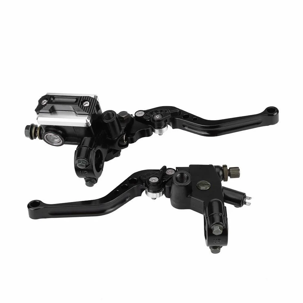7/8 "22 mm Universal Motocicleta Embrague de freno Cilindro maestro Palancas de depósito Conjunto de depósito de fluido （1 par）