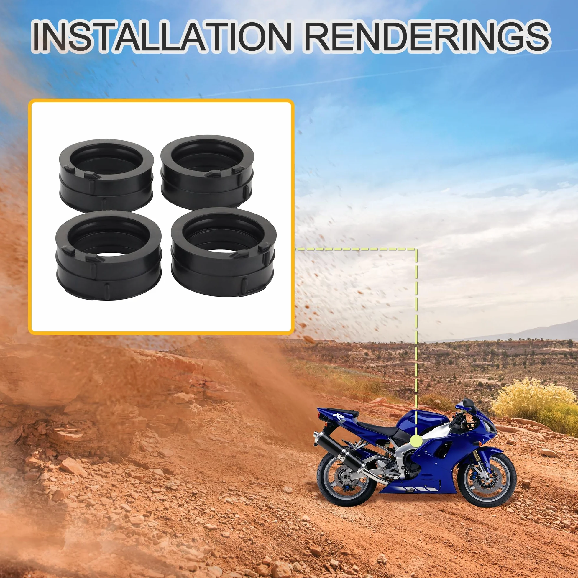 GOOFIT Capucha Antipolvo Del Maniquí De AdmisióN Del Carburador Reemplazar Para YZF R1 1998-2001 4XV-13597-00