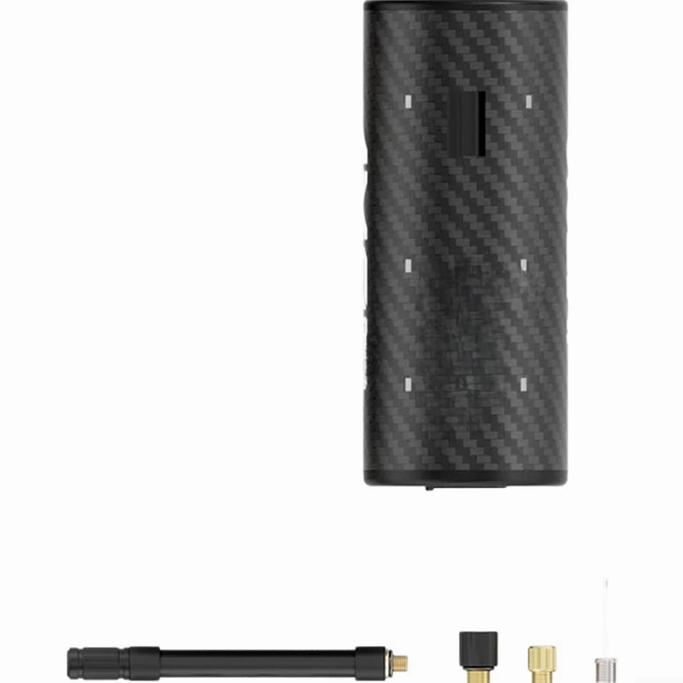 AM9PRO - Bomba eléctrica para bicicleta, para mini bomba de aire con pantalla LED, alta presión de 130 PSI, luz trasera, para válvula Presta, diseño compacto de fibra de carbono