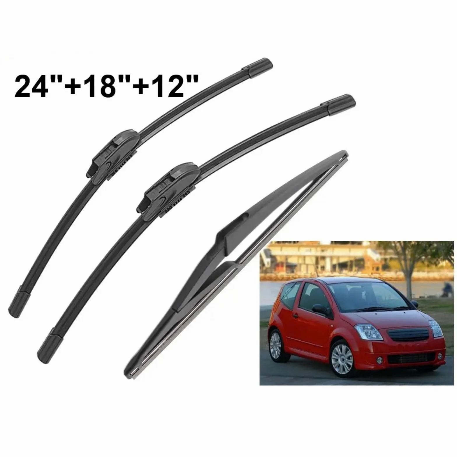 Escobilla coche Escobillas Limpiaparabrisas Coche Para Citroen Para C2 2003 2004 2005 2006 2007 2008 2009 Delanteros Y Traseros Cepillos Accesorios Para Automóviles | 6pcs
