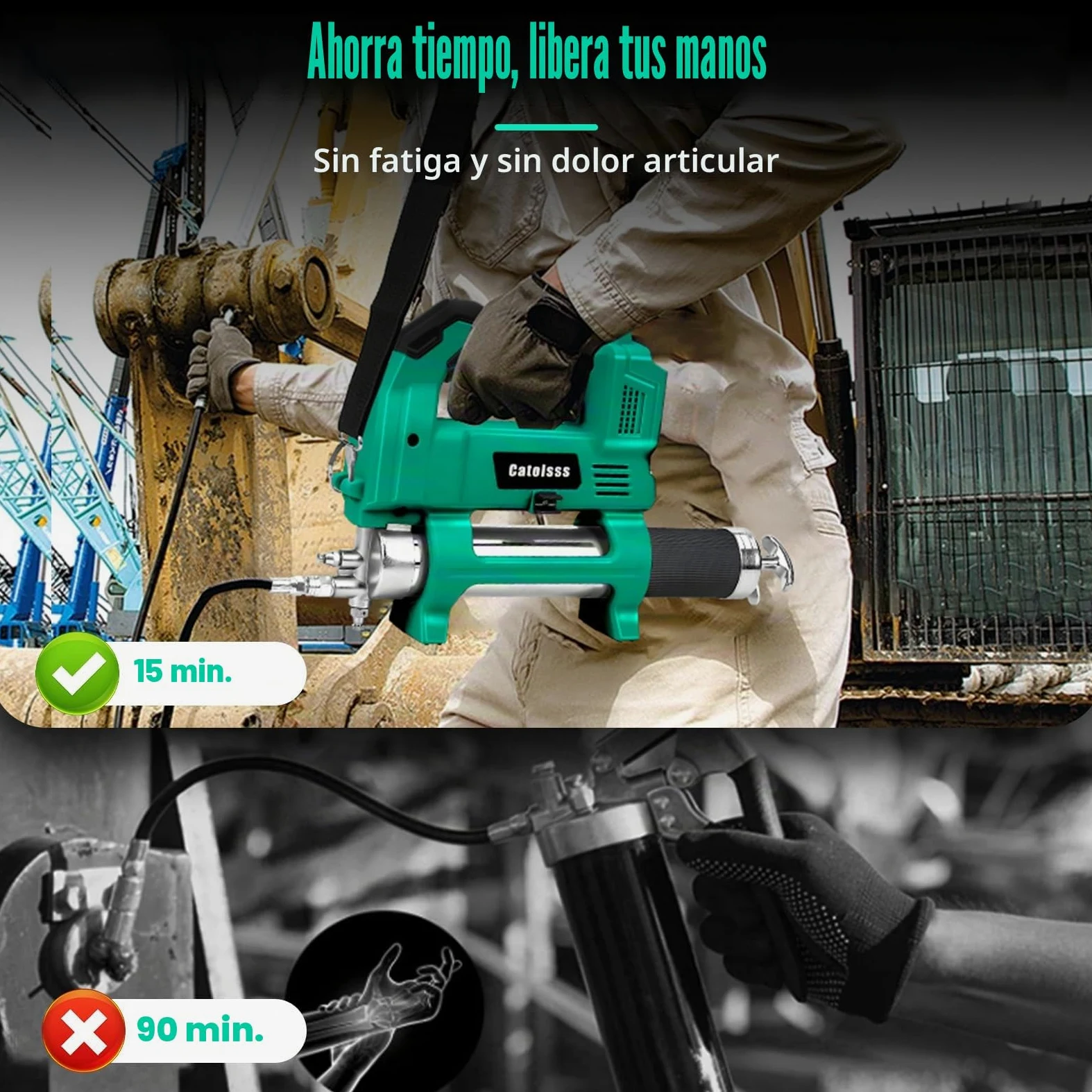 Compresor de grasa para batería Makita 18V, presión de 12000 PSI, manguera de alta presión de 100 cm, compresor eléctrico sin escobillas para camiones, granjas, construcción y bricolaje (sin