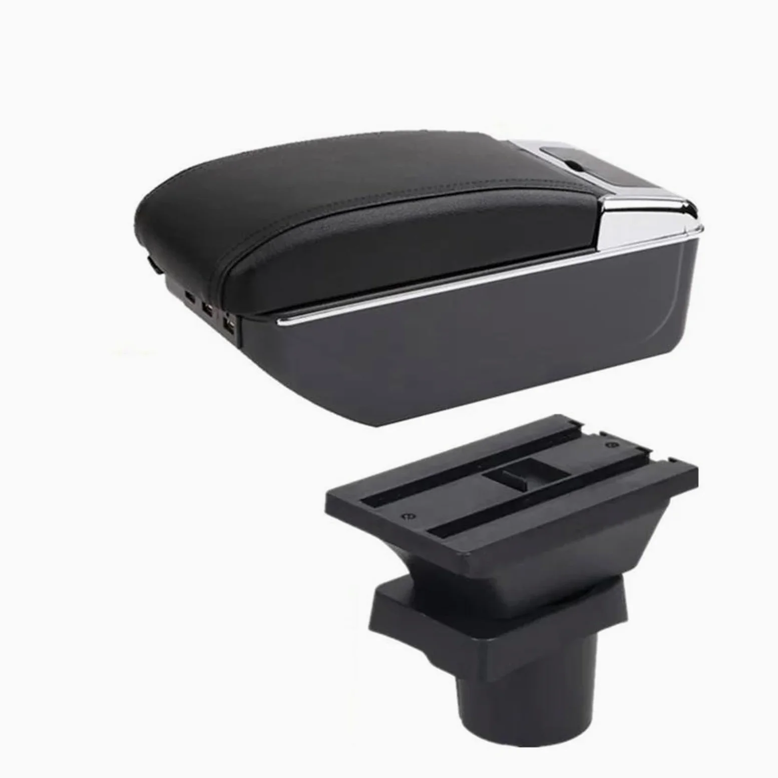 centro consola organizador caja Para MINI Para Cooper R50 R52 R53 R56 R57 R58 F55 F56 F57 Compartimento Reposabrazos Coche Accesorios Almacenamiento Central(C black line 7USB)