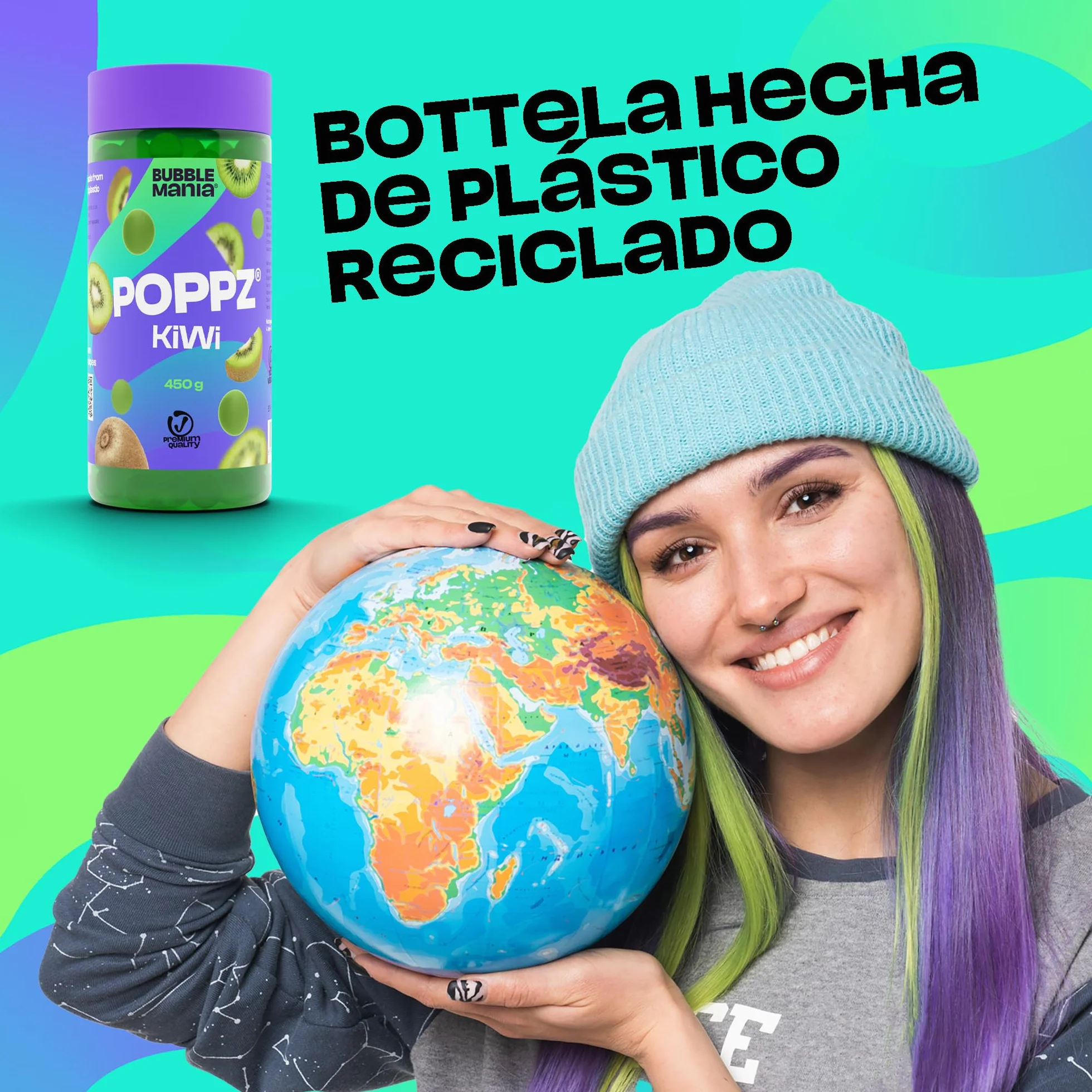 BubbleMania Set de Bubble Tea Boba Popping Perlas de Tapioca 4 Paquete Maracuyá Lichi Kiwi Sandía