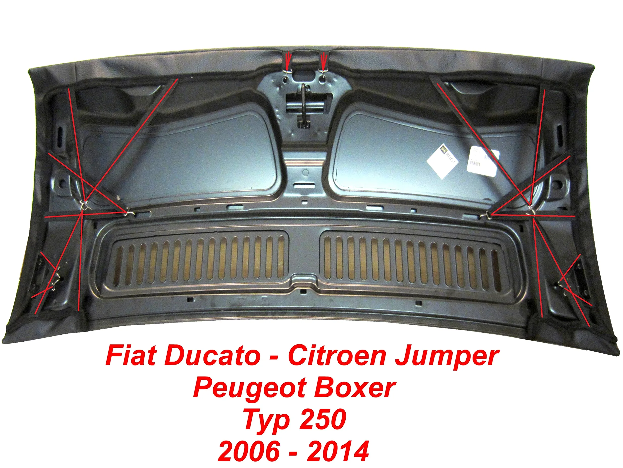 AB3-00597 Auto Bra para Todo el capó Compatible con FIAT Ducato Peugeot Boxer Citroen Jumper 2006-2014 Protección contra Impactos de Piedras, Tuning Bonnet Bra