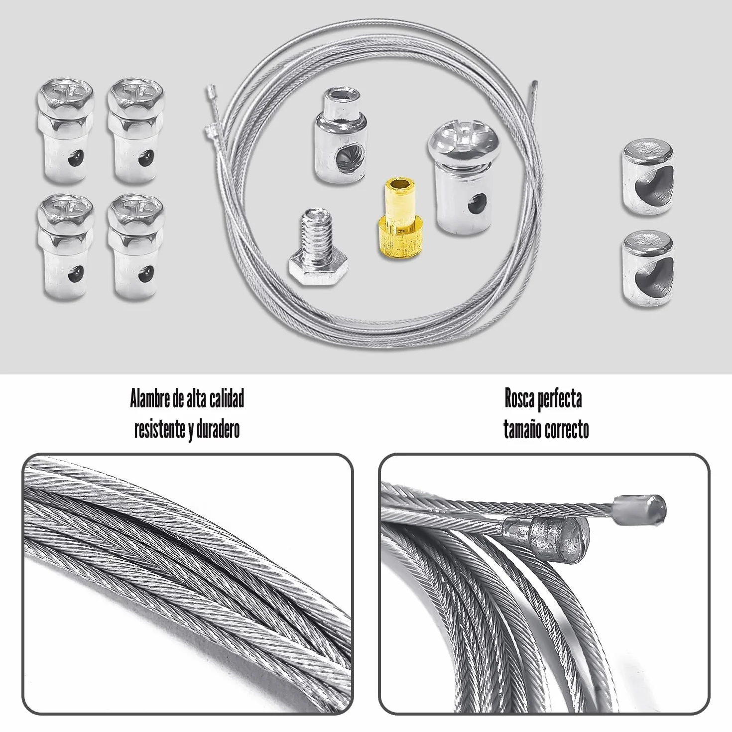 1 juego de reparación de cables universal, palanca de gas, kit de reparación de cables de motocicleta, freno, cable de embrague, accesorios de reparación de cables con resorte, cable de cambio de