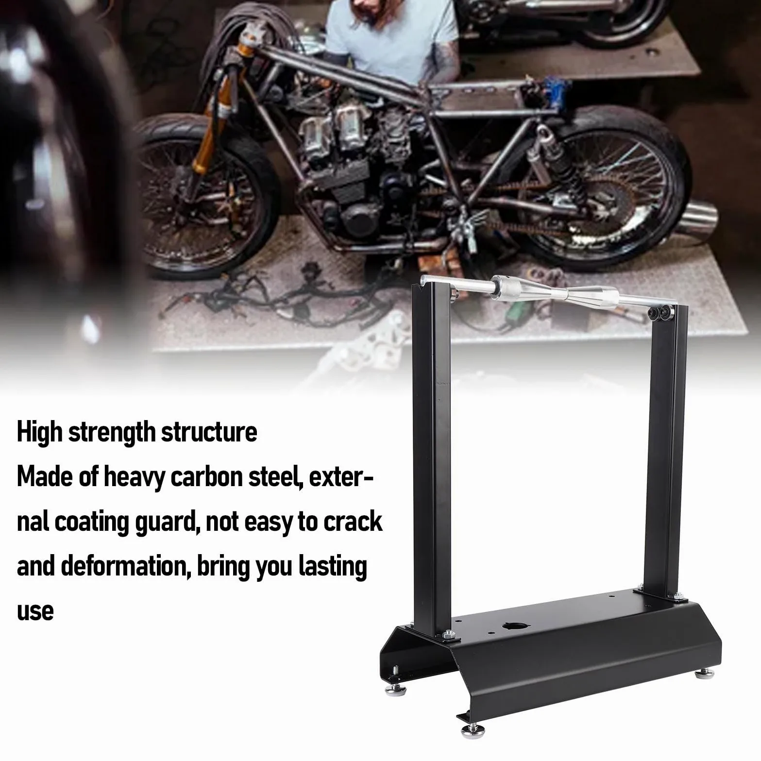 Balanceador de Ruedas para Bicicletas de Motocicleta, Herramienta de Equilibrador de Neumáticos Profesional, Servicio Pesado, con Conos de Centrado Ajustable, para Estructura