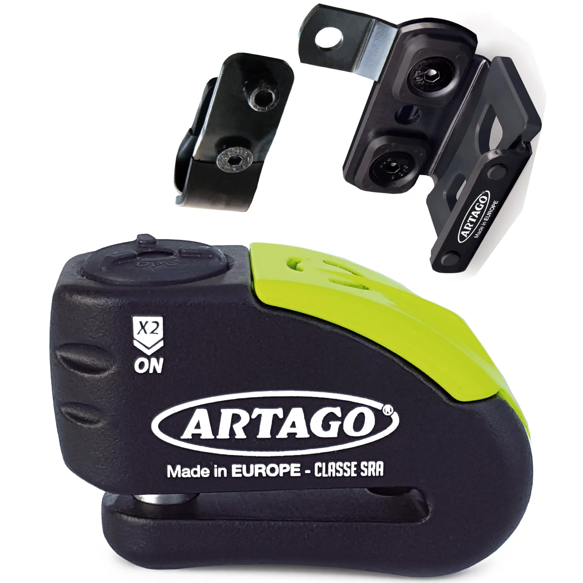 Artago 30X4 Pack Candado Antirrobo Disco con Alarma 120db Alta Seguridad + Soporte para Honda CRF 1000l Africa Twin, Homologado SRA y Sold Secure Gold
