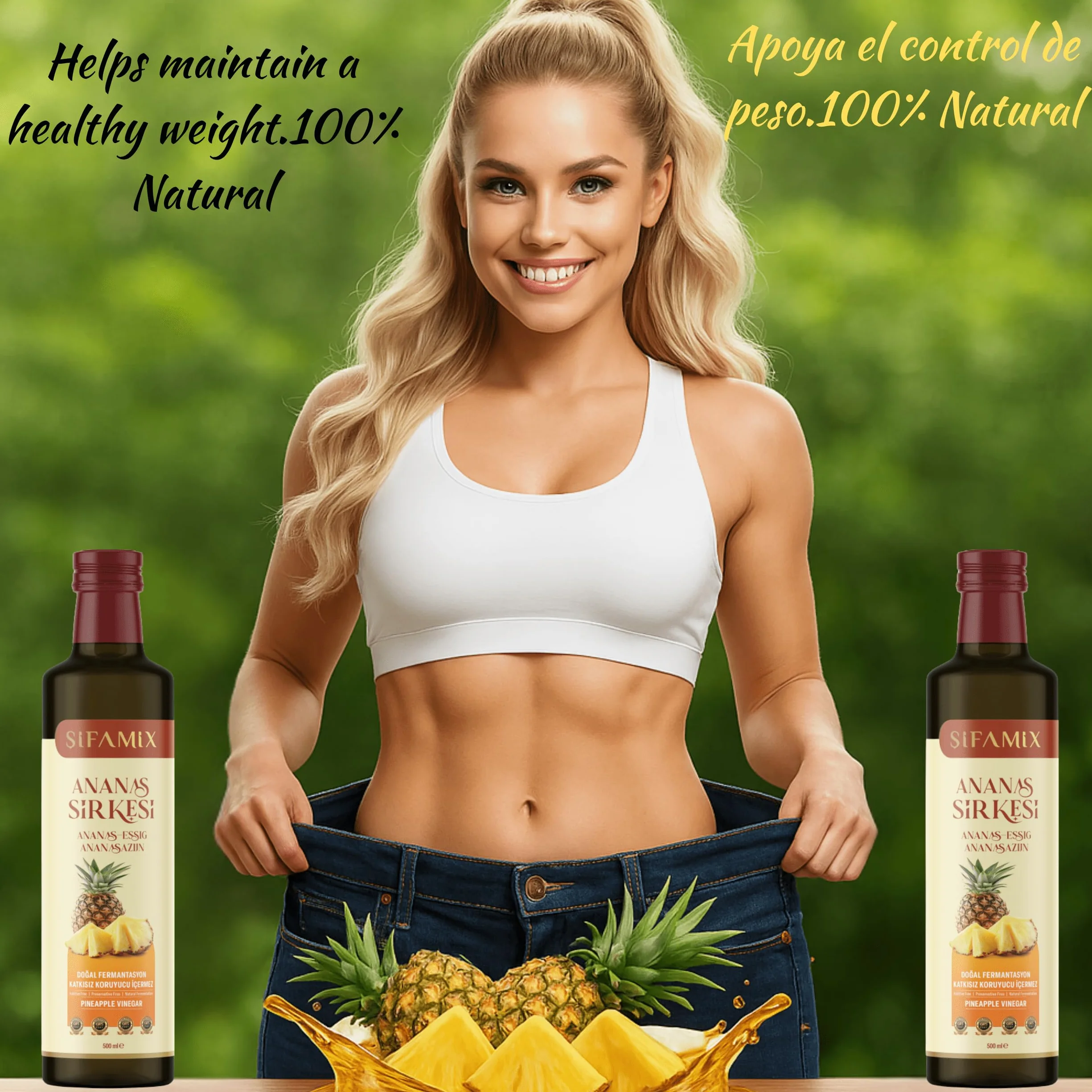Vinagre de Piña 500ml Puro Natural Sin Aditivos Fermentación Natural