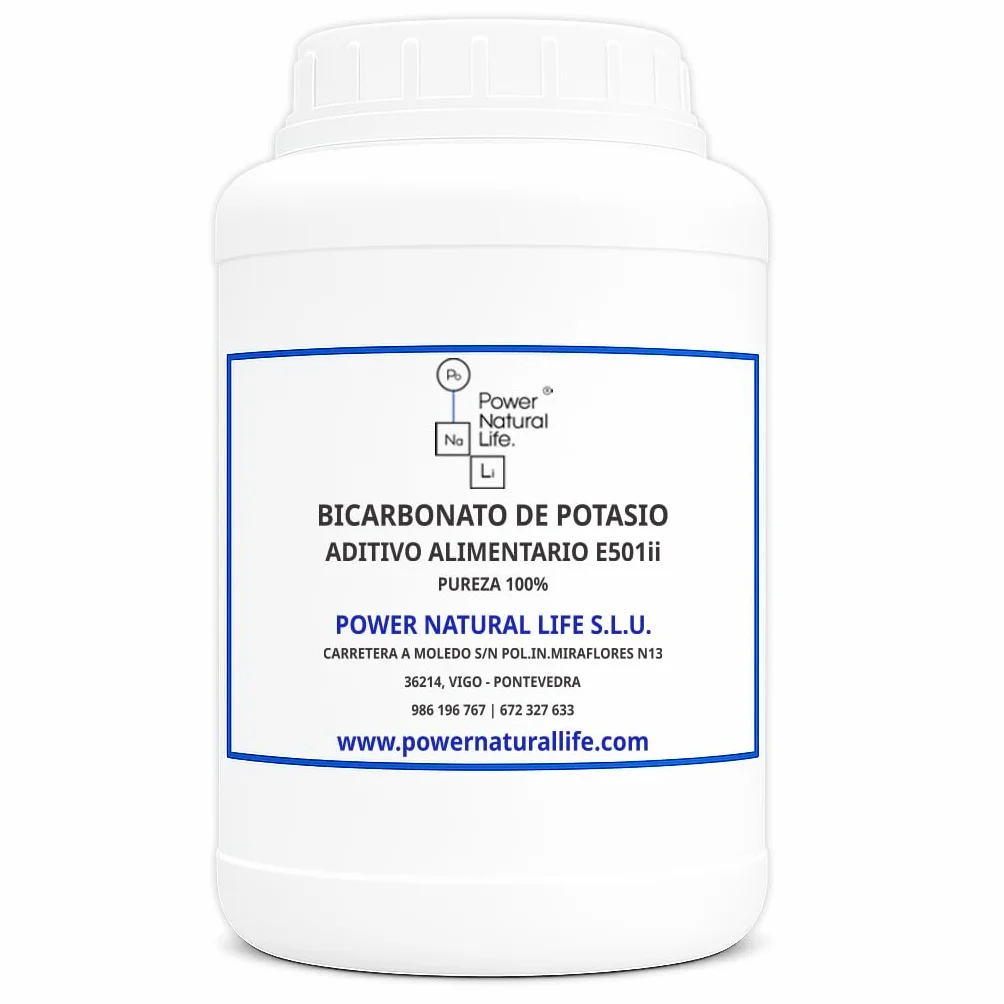 Bicarbonato de Potasio en Polvo 1 kg E501(ii) Power Natural Life Regulador de Acidez Gasificante
