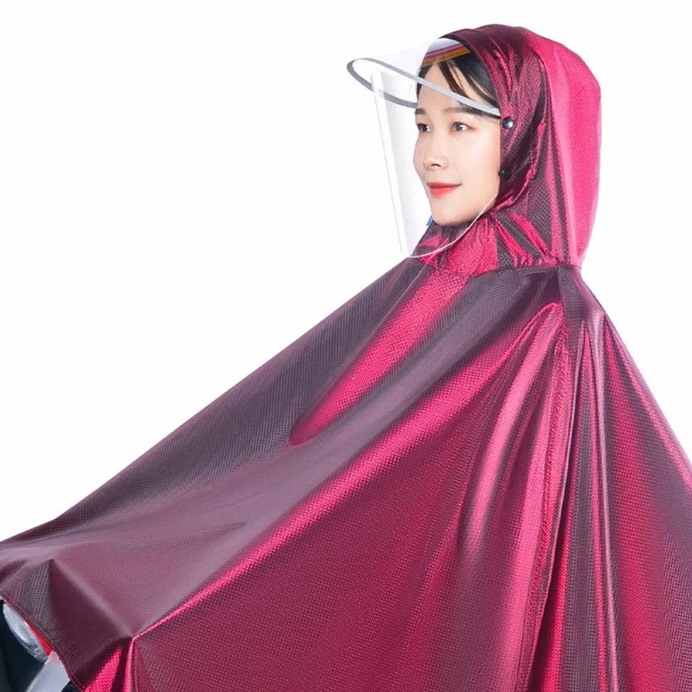 Chubasquero eléctrico para scooter, engrosamiento para hombres y mujeres, poncho de lluvia individual/doble, chubasquero para motocicleta para montar al aire libre (rojo 4XL sin cubierta de espejo)