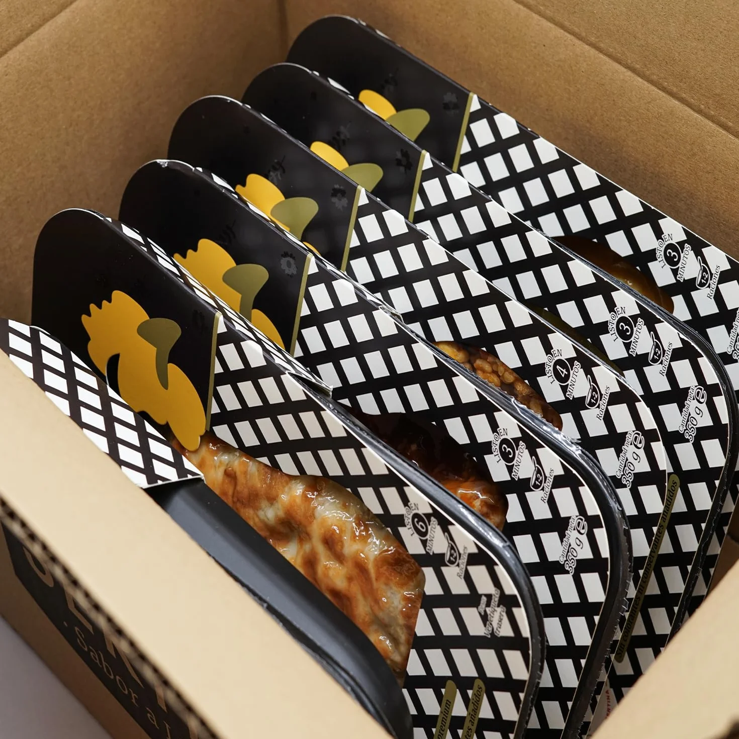 Sertina Platos Preparados Gourmet Pack SURTIDO MIX 6 x 350g - Pollo con miel y mostaza, al ajillo, Lasaña Pularda, Albóndigas a la Madrileña, Berenjenas Rellenas, Paella Valenciana