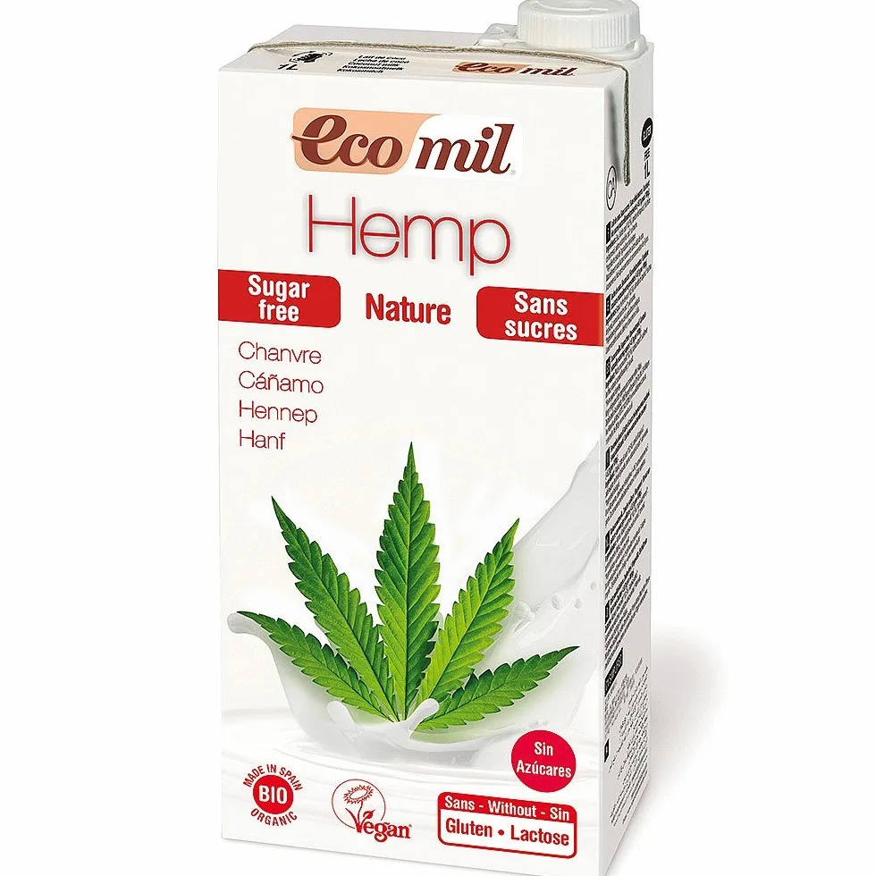 EcoMil Bebida Vegetal de Cáñamo Sem Açúcar Bio 1 L