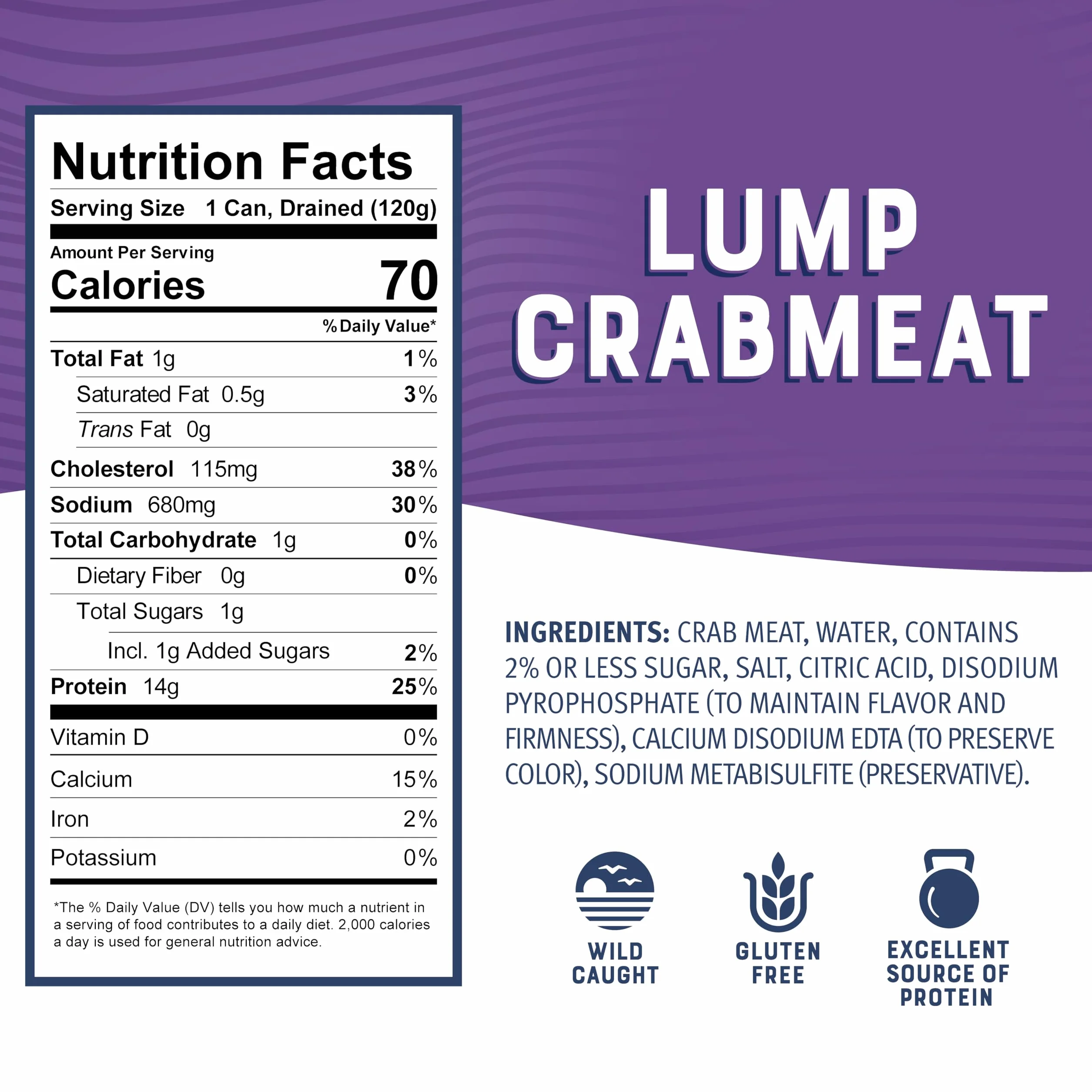 Bumble Bee Carne de Cangrejo en Trozos, Lata 170g - 14g Proteína, 1g Carbohidratos - Capturada en la Naturaleza