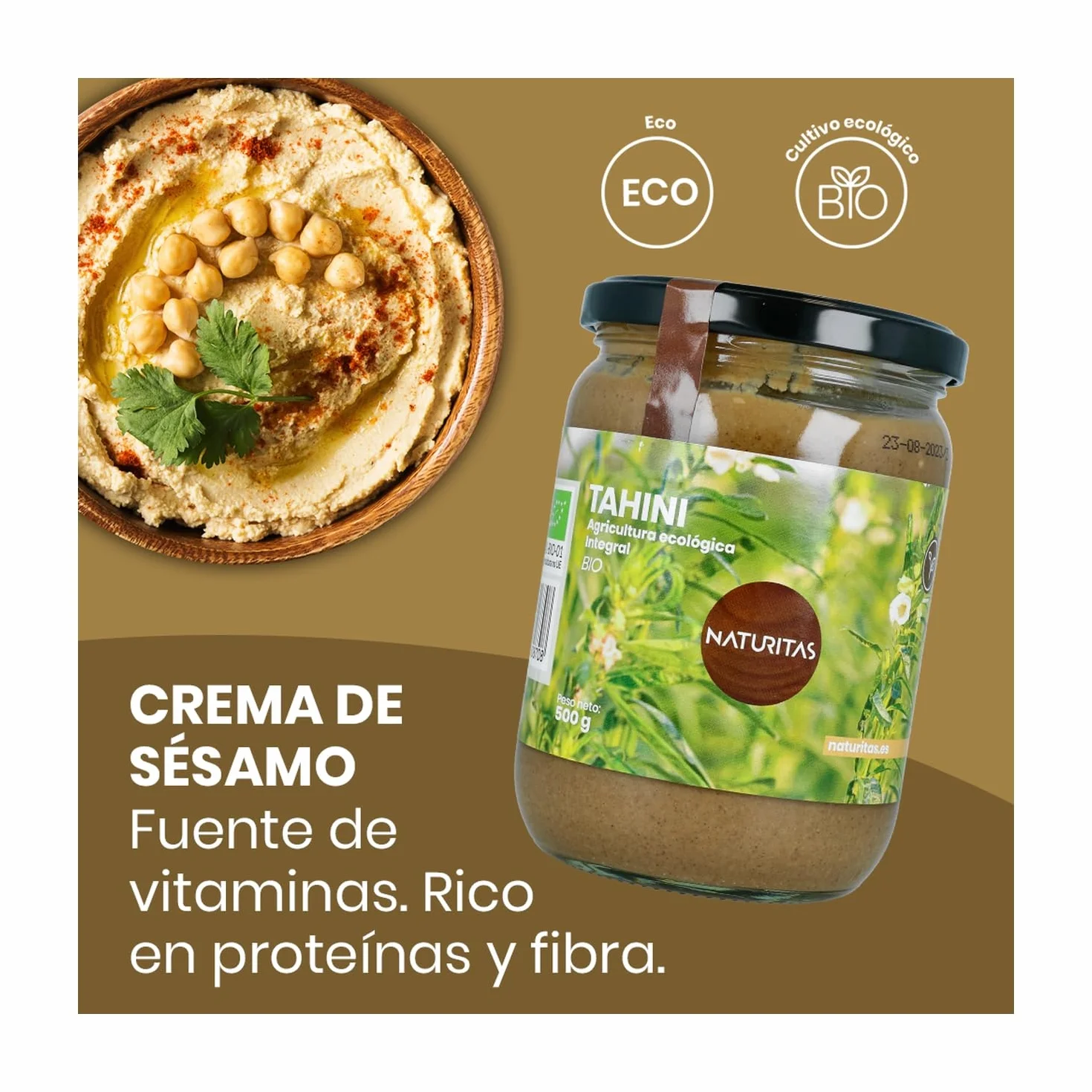 Naturitas Essentials Tahini integral Bio 2x500g Crema de sésamo