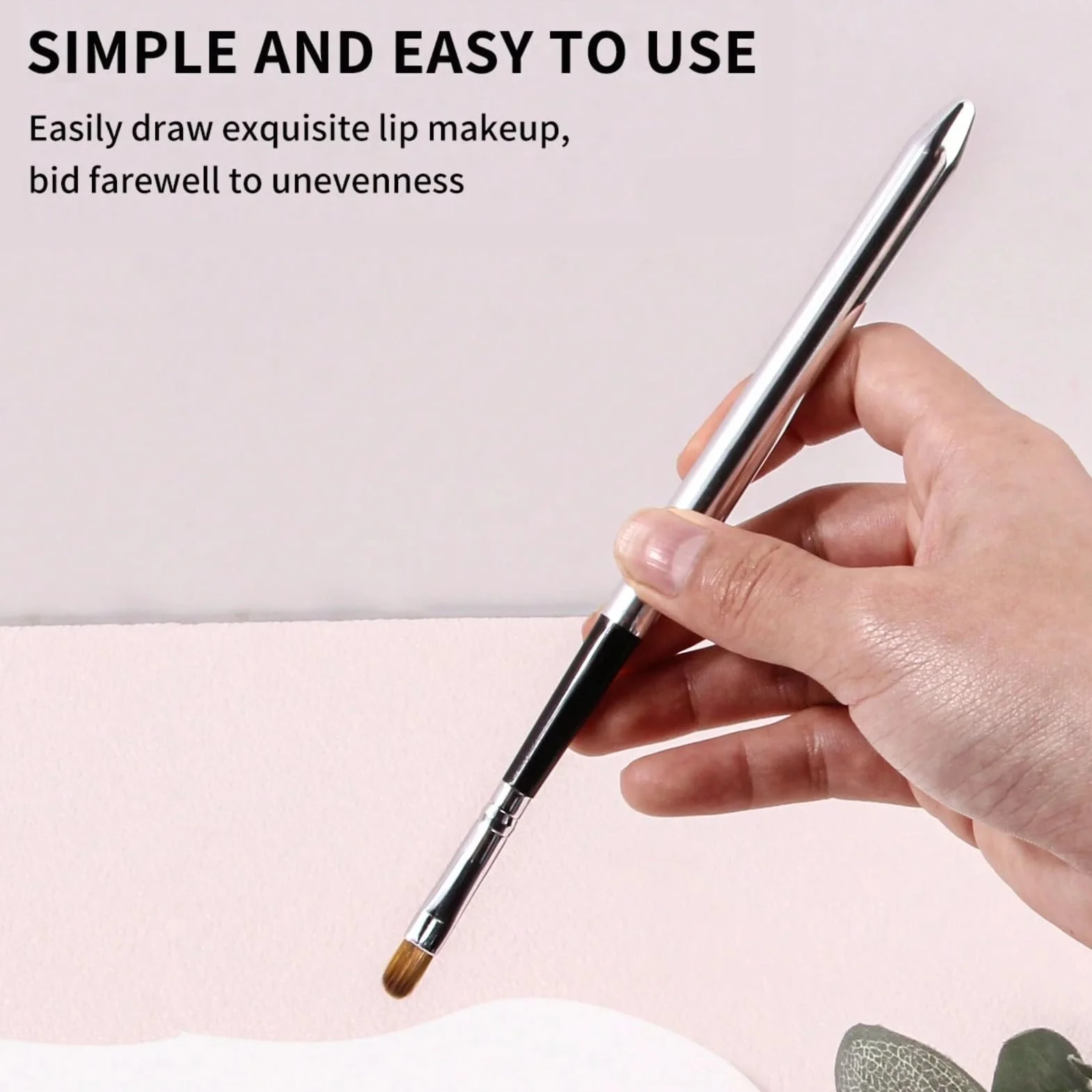Pincel para Labios 2 Uds. Pinceles Corrector Retráctil Ergonómico Cepillo Labial Tubo Aluminio