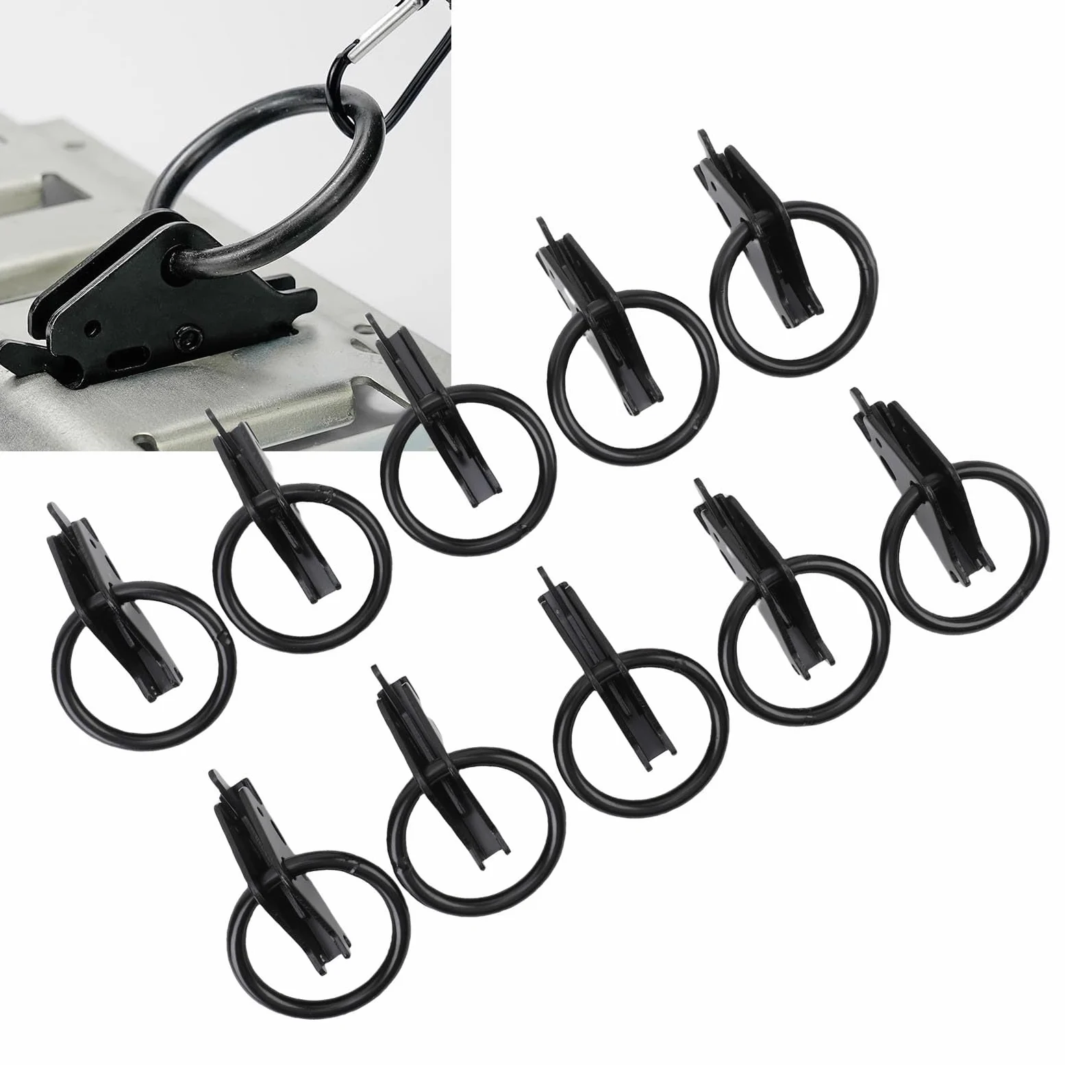banapoy E Track O Anning Ating Anchors, 10Pcs de Servicio Pesado E del de Riel de Empate, 2500lbs de Carga de Trabajo, para Camiones, Remolques, Camionetas, Camas Planas