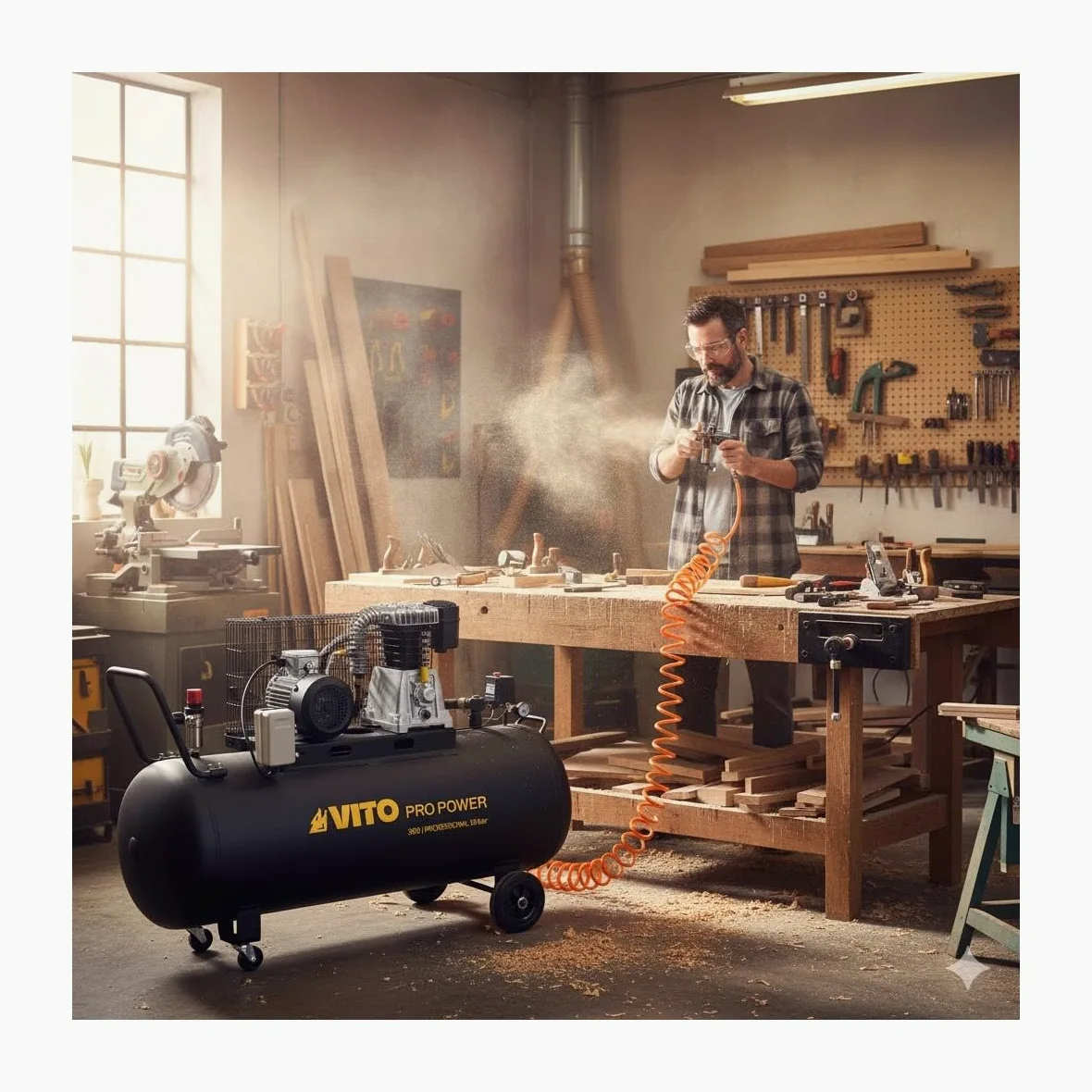 VITO - Compresor de aire 300L 10 Bar 4000W 5.5CV 500L/min - Compresor de taller para herramientas neumáticas pintura inflado 380V | Compresor de taller, Para herramientas neumáticas, Pintura, Inflamación