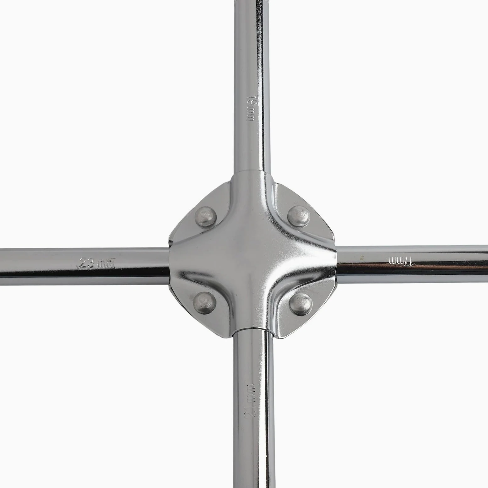 Llave de rueda cruzada de cuatro vías de grado industrial con enchufe de 17 mm, 19 mm, 21 mm, 23 mm, para extracción de tuercas de neumáticos de coche, para la colección en carretera (20 pulgadas)